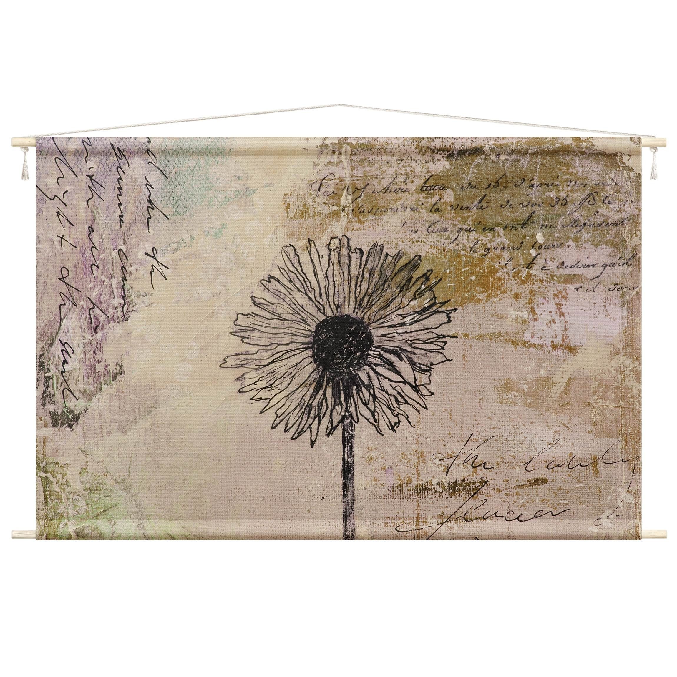 Bilderdepot24 Wandteppich modern Vintage Shabby braun, rechteckig, Höhe: 2.6 mm, großes Wandbild aus Natur-Baumwolle Wandbehang Stoffbild Tuch Wollseil