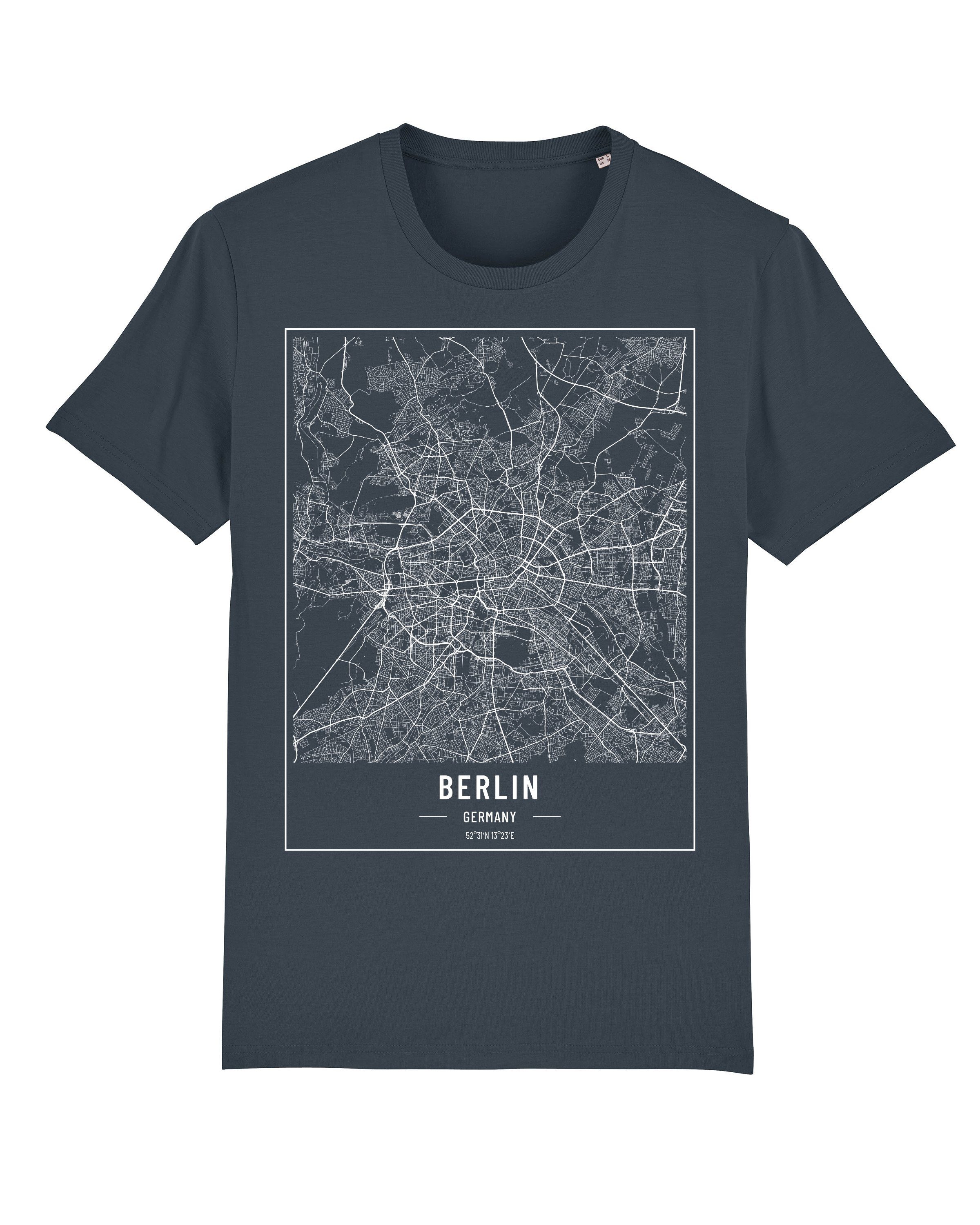 wat? Apparel Berlin City maps Coffee Kaffa Print-Shirt (1-tlg) Landkarte