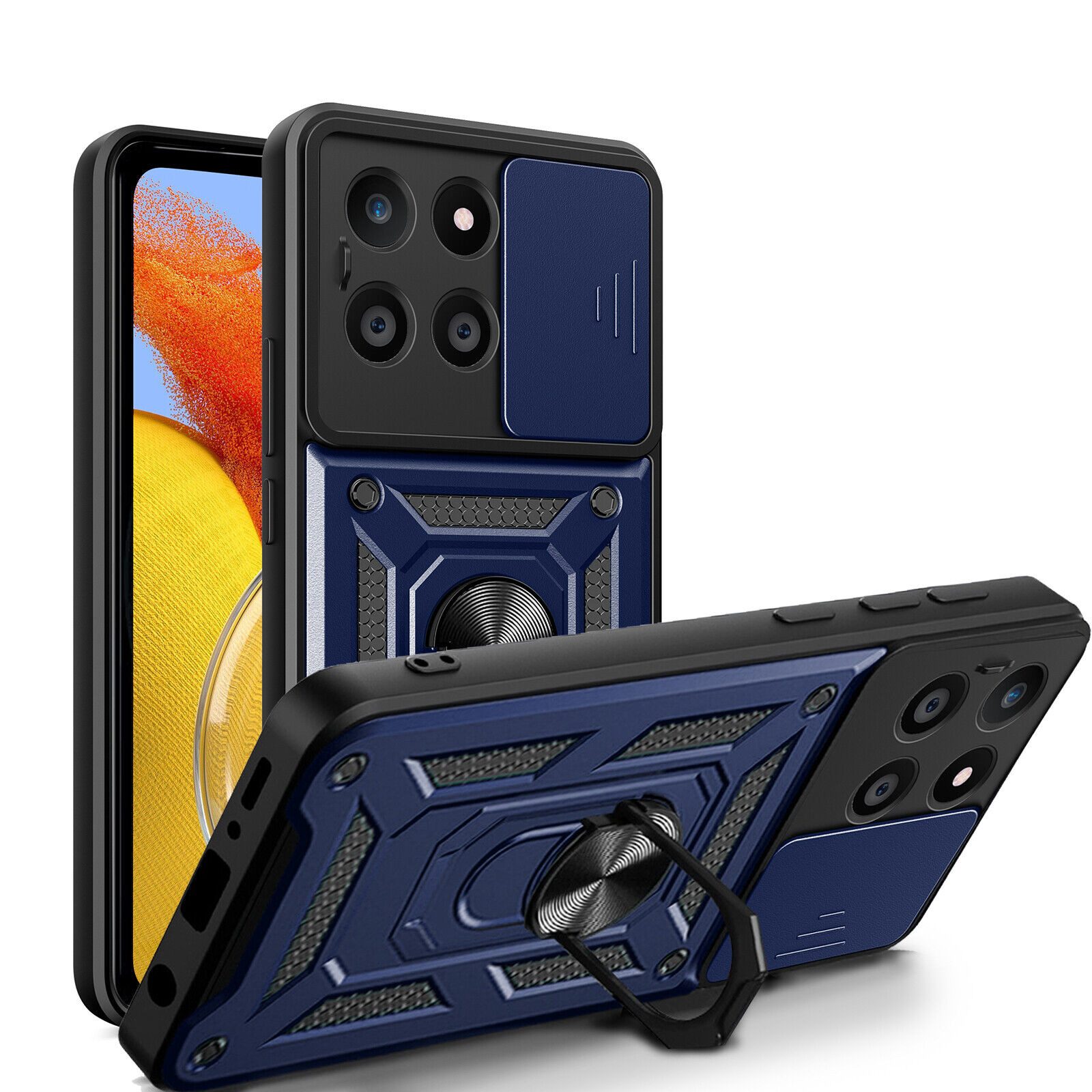 betterfon Handyhülle Panzerhülle für Honor X6A mit Kameraschutz & Ringhalter, Outdoorhülle mit Smartstand und Silikonkern