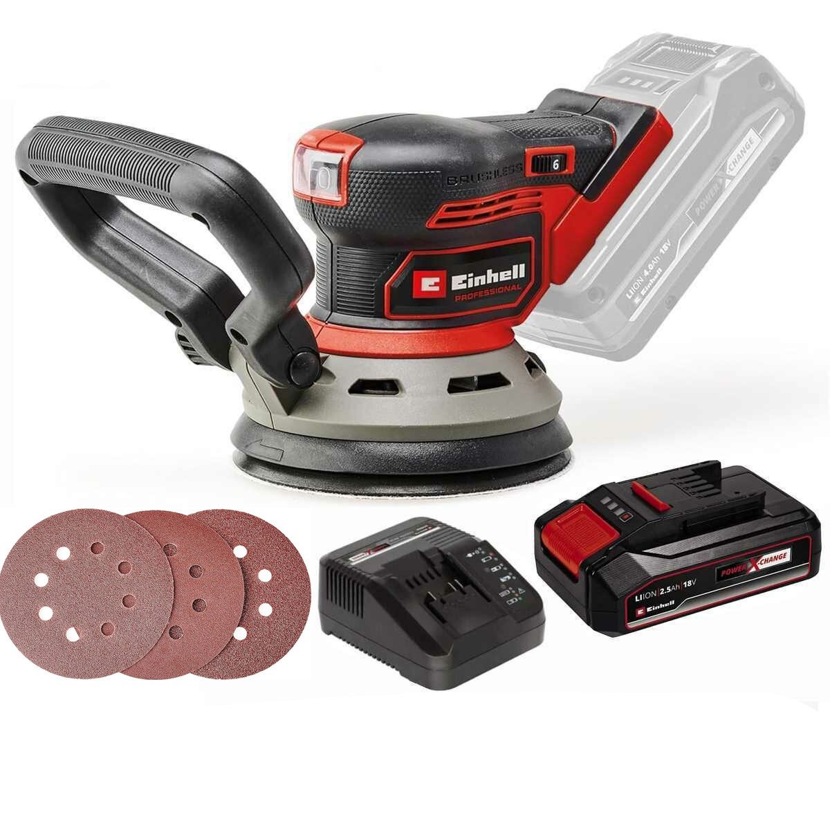 Einhell Akku-Exzenterschleifer Akku-Exzenterschleifer TP-RS 18/32 Li BL 18V Akku 2.5 Ah / Ladegerät
