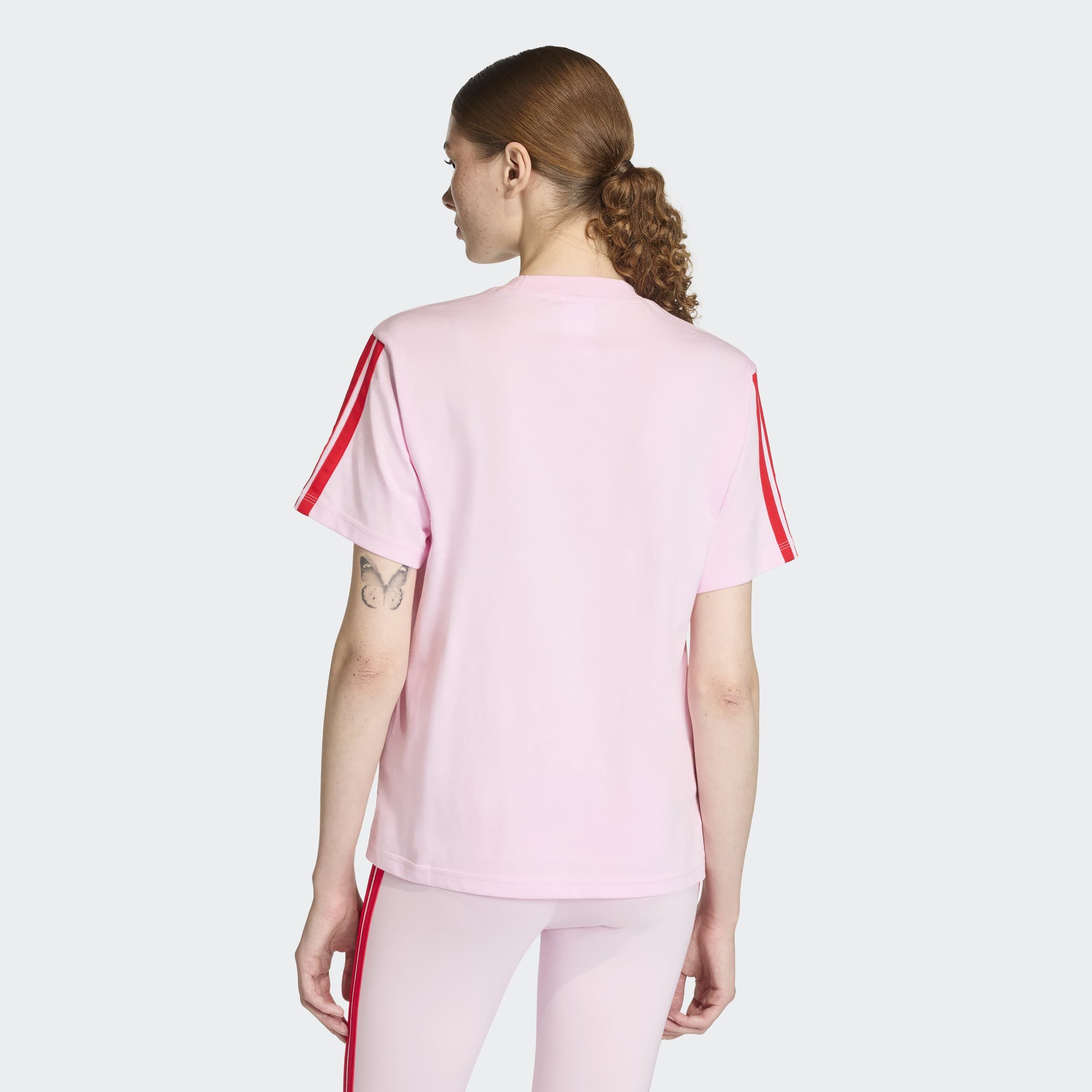 adidas Sportswear T-Shirt ESSENTIALS 3-STREIFEN COTTON klassische 3-Streifen an den Ärmeln, ohne Verschluss