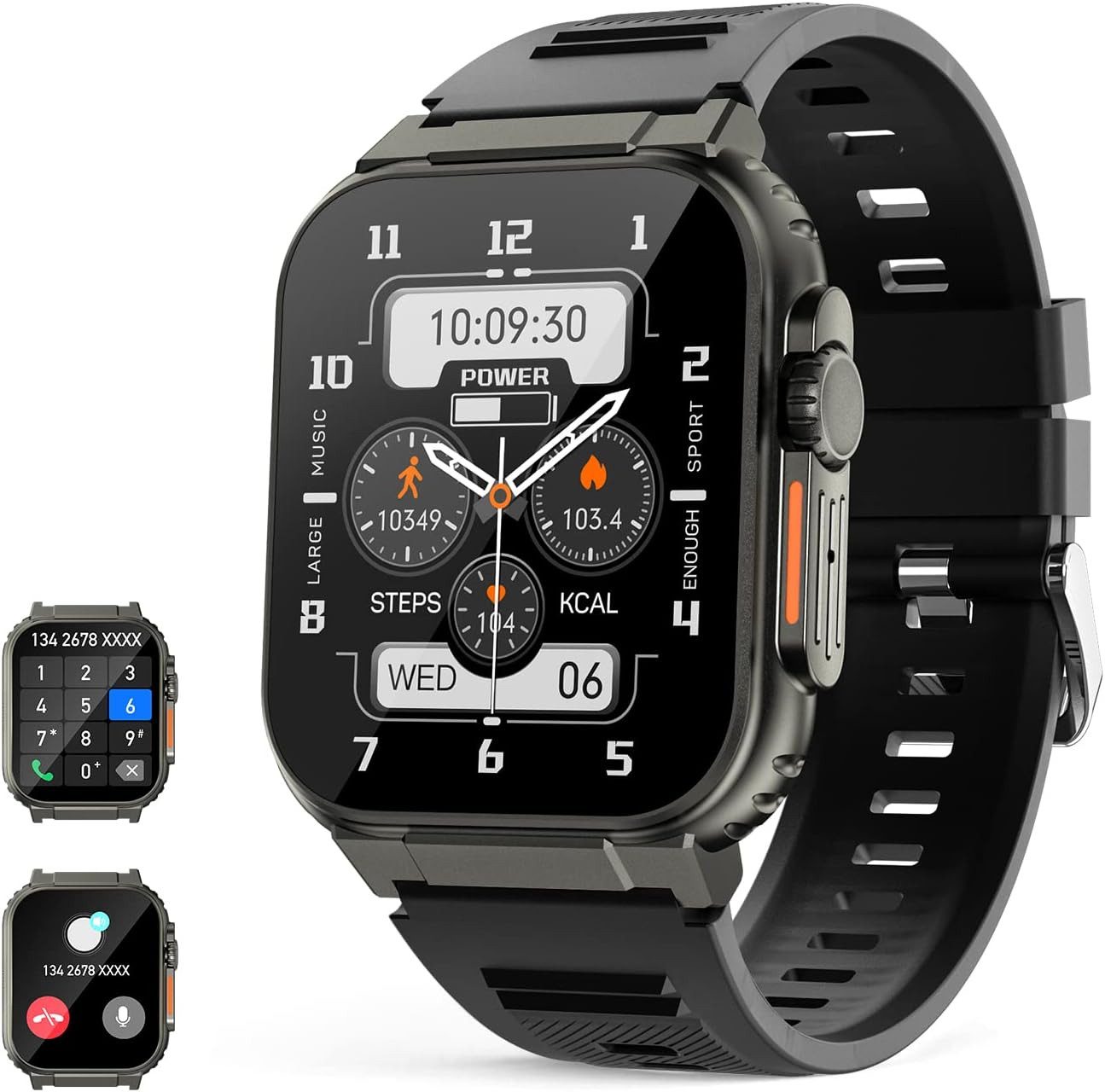 Lige Smart Watch Ultra Herren mit Telefonfunktion, Fitness-Tracker Smartwatch, IP67 Wasserdicht, 100+ Sportmodi, Schlafüberwachung