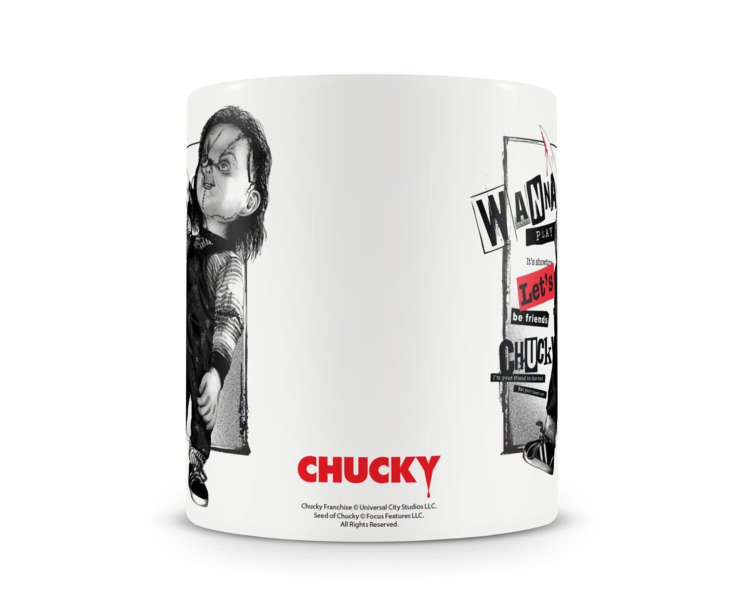 Hybris Tasse Chucky Tasse Let's be friends Lass uns Freunde sein Tasse