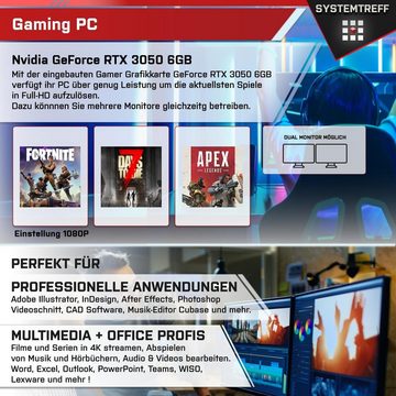 SYSTEMTREFF Basic Gaming-PC-Komplettsystem (24", Intel Core i5 12600K, GeForce RTX 3050, 16 GB RAM, 1000 GB SSD, Windows 11, WLAN)