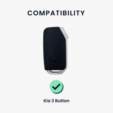 kwmobile Schlüsseltasche Auto Schlüsselhülle für Kia 3-Tasten Smart Key Autoschlüssel Hülle (1-tlg), Smart Key Metallrahmen mit Silikon Case