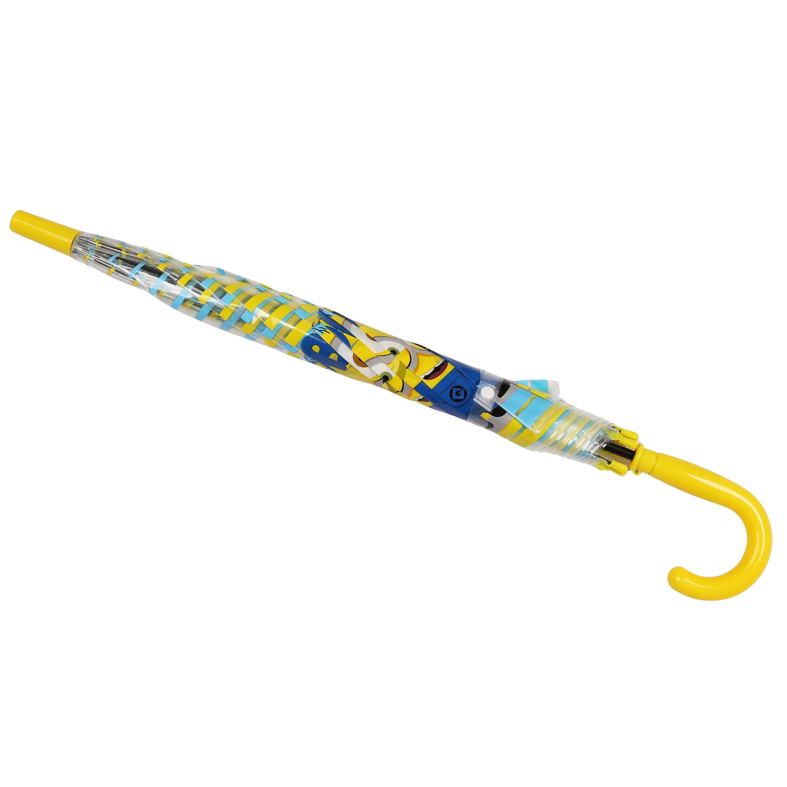 Minions Taschenregenschirm MINIONS Kinder Klappschirm, transparent, Automatikschirm