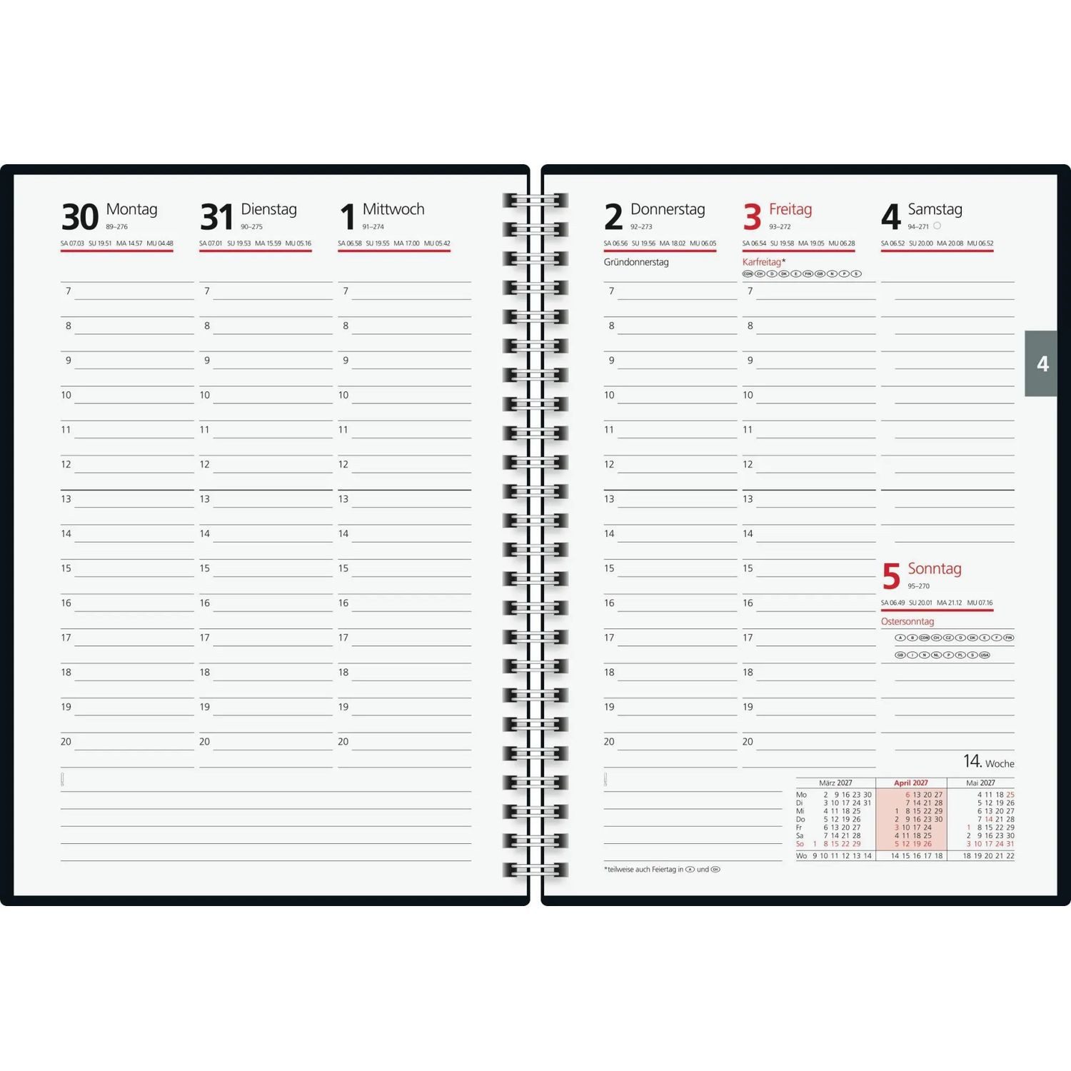 Baier & Schneider Taschenkalender rido/idé 7021007027 Buchkalender Mod. futura 2 2027 A5, Papier, blau – Bild 2 von 2