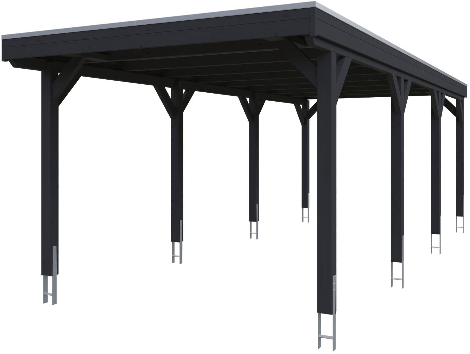 Skanholz Einzelcarport Grunewald, BxT: 321x796 cm, 243 cm Einfahrtshöhe