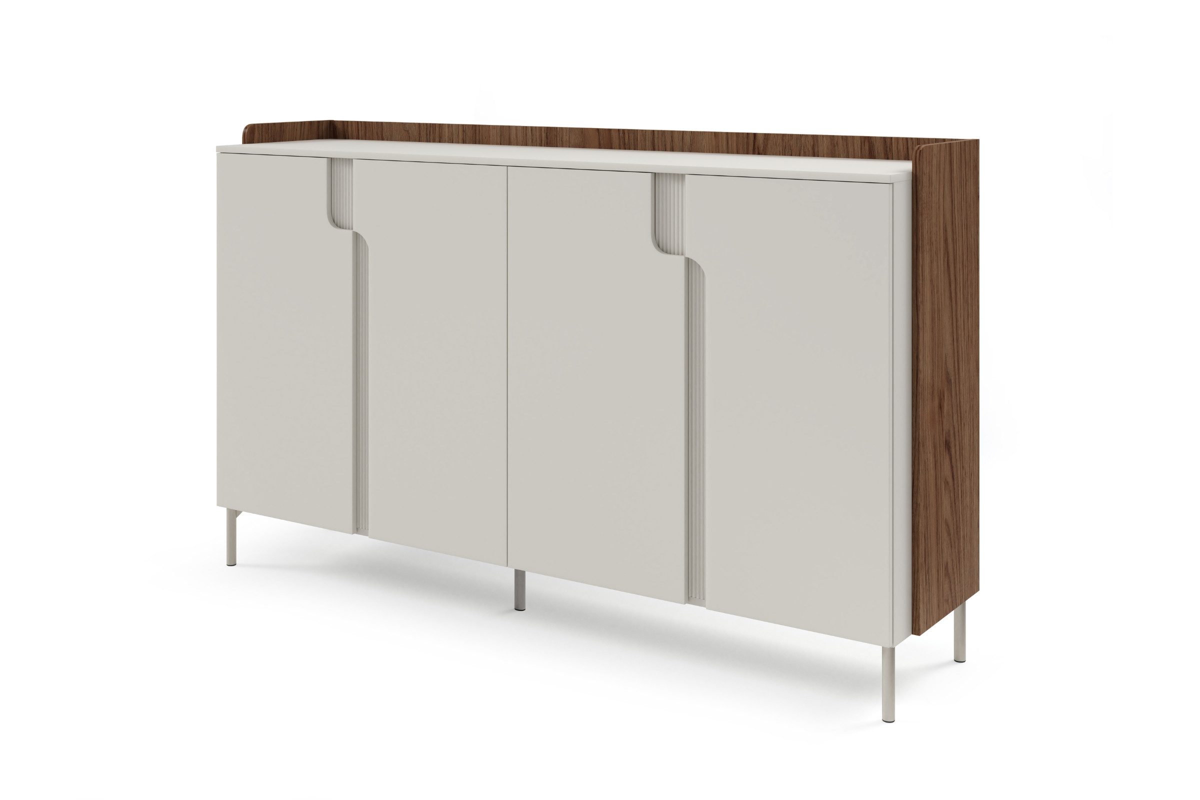 Deine Möbel 24 Kommode PAURO 06 4-türig mit Einlegeböden, großes Sideboard 183 cm breit (Set, 1 St., PAURO - Kollektion), im skandinavischen Design, moderne Kommode mit viel Stauraum