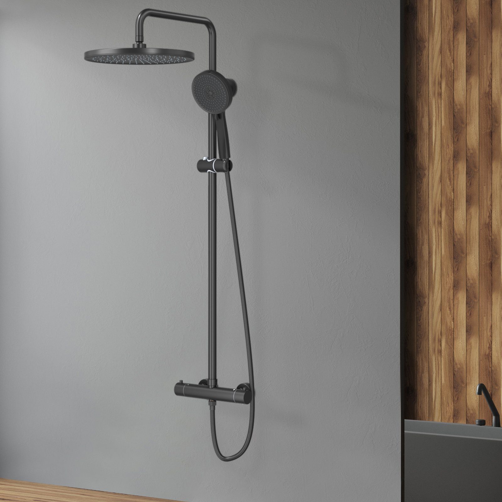 Rainsworth Duschsystem mit Thermostat, 3 Strahlart(en), komplett-set, 92-12 günstig online kaufen