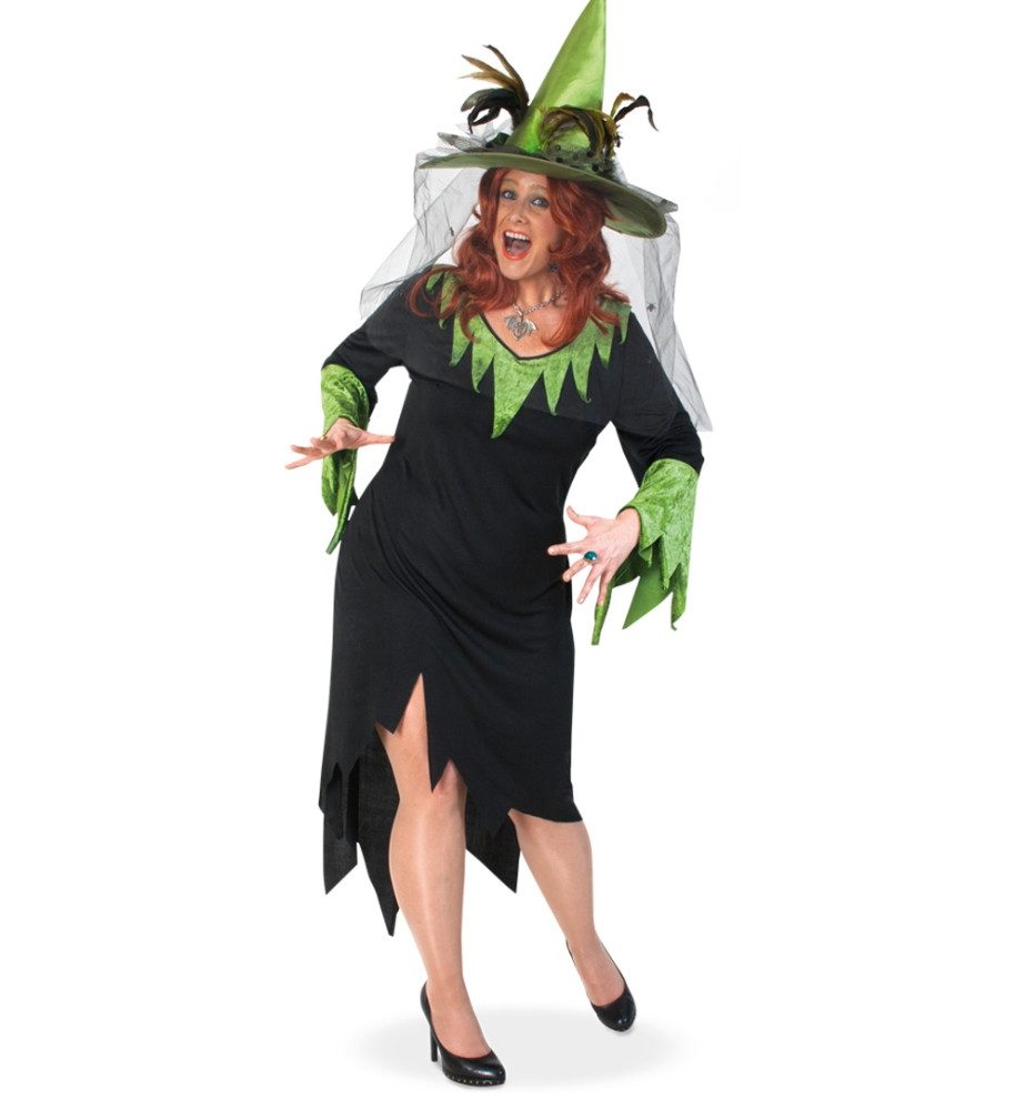 Fries Hexen-Kostüm Märchenhexe Hexen Kleid Halloween Karneval Fasching Part günstig online kaufen
