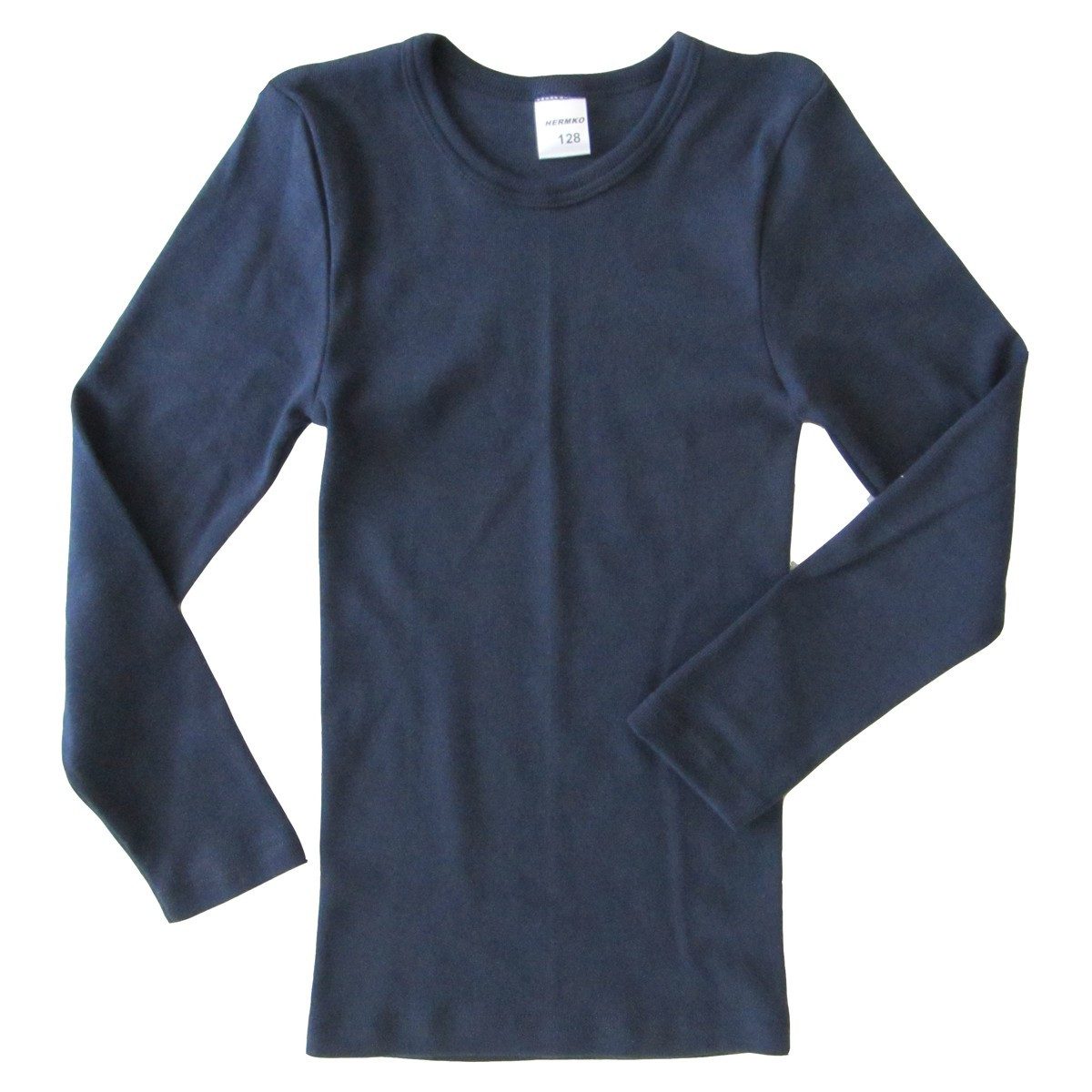 HERMKO Unterziehshirt 2830 Kinder langarm Shirt 100% Bio-Baumwolle Longsleeve Mädchen Jungen – Bild 2 von 3