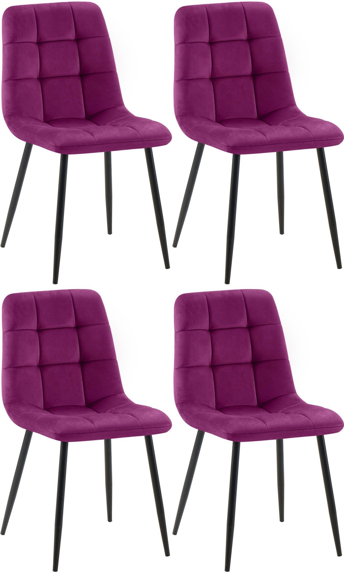 CLP Esszimmerstuhl Antibes (4er Set), Samtbezüge, günstig online kaufen