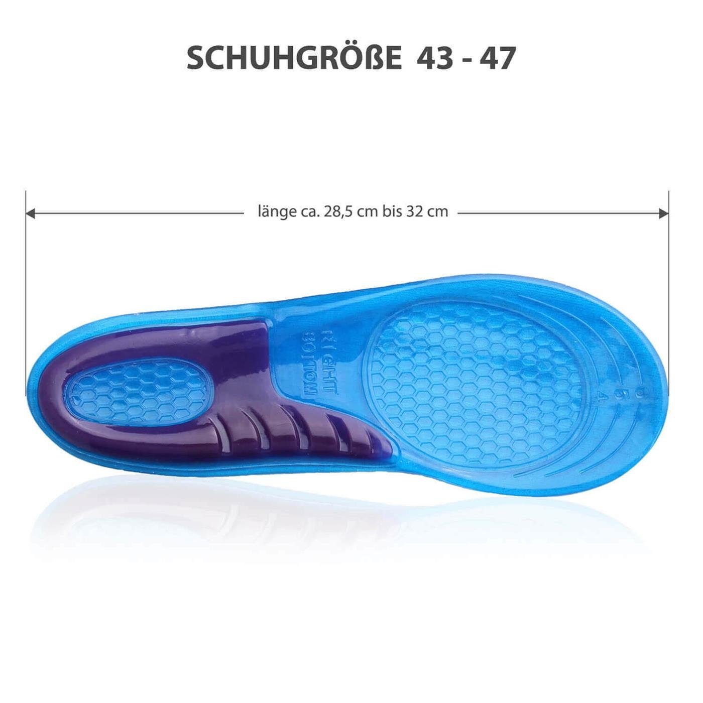VERCO Einlegesohlen Schuh gegen 43 Fersensporn Einlage Orthopädische Gel Größe Einlage Sport 47, bis