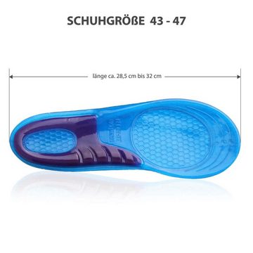 VERCO Einlegesohlen Schuh Sport Gel Einlage Größe 43 bis 47, gegen Fersensporn Orthopädische Einlage