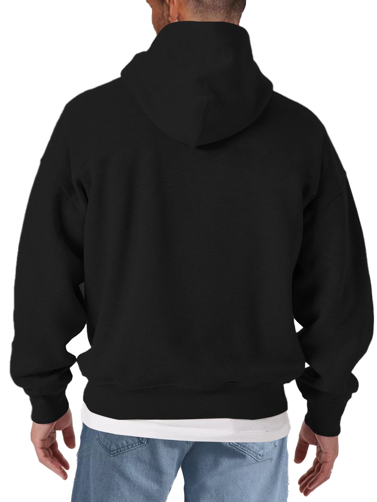MAKAYA Kapuzenpullover Lustiger Hoodie für Herren mit Affenmotiv und Kapuze in Schwarz (Schwarz, S, M, L, XL, XXL, XXXL, XXXXL) Baumwolle