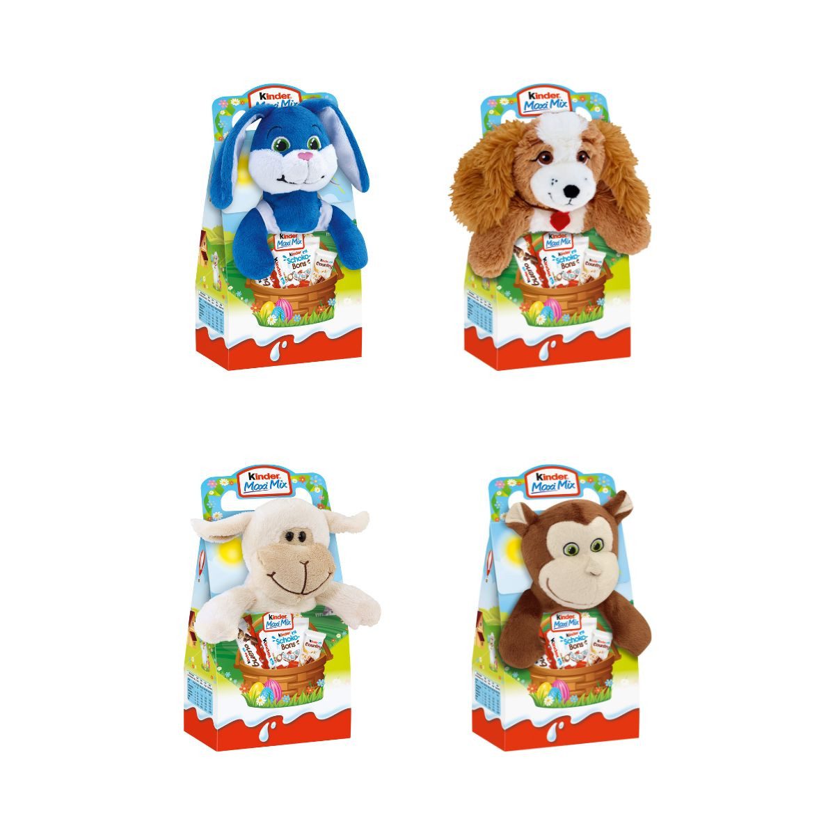 kinder Schokolade, Kinder Maxi Mix beste Milchschokolade und süßes Plüschtier 133g