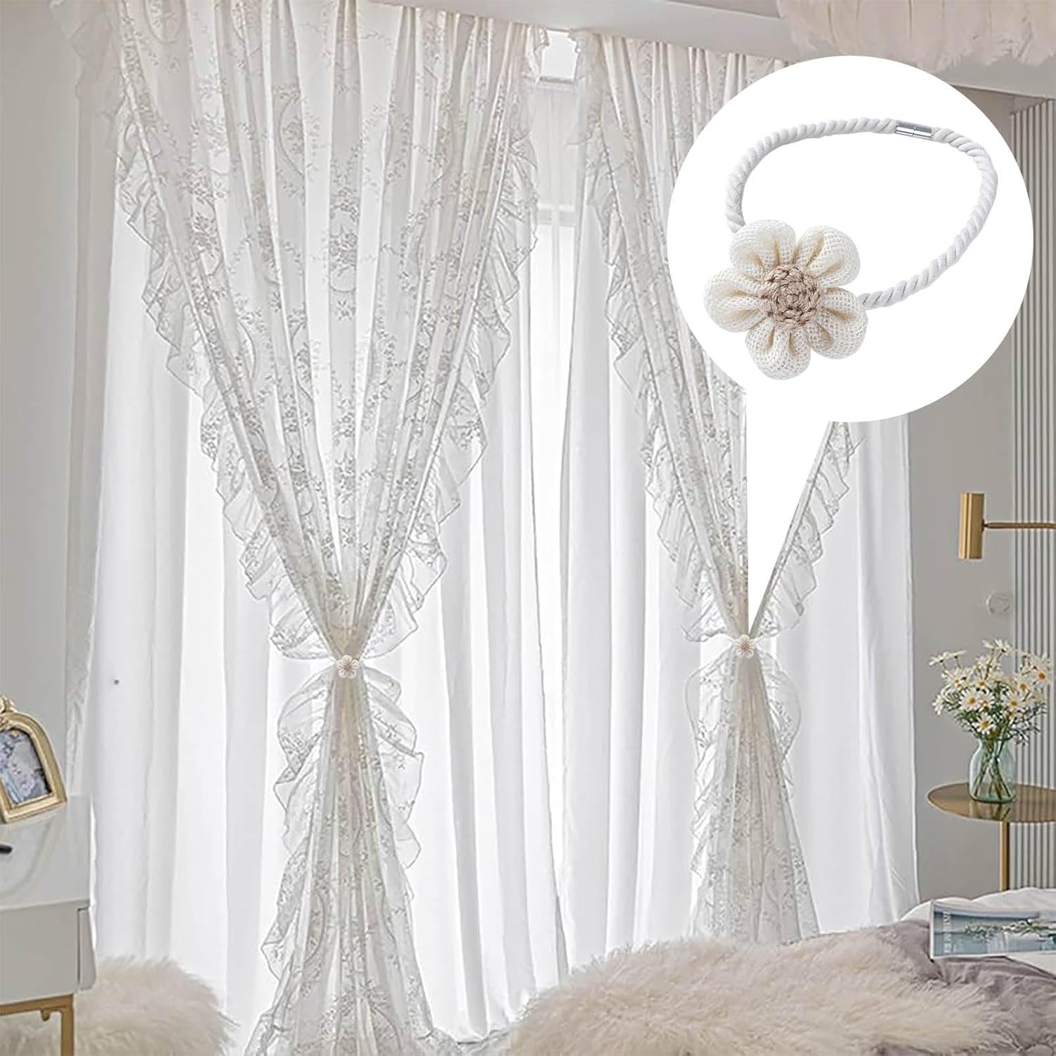 Coonoor Raffhalter 4 cm Durchmesser, für Wohnzimmer Schlafzimmer Dekoration