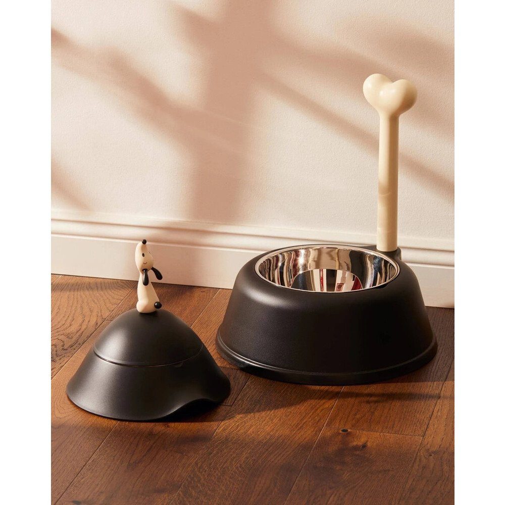 Alessi Hunde-Futterspender Hundenapf schwarz Lupita, Hundenapf schwarz Lupita, Ø32cm, Edelstahl 18-10, schwarz