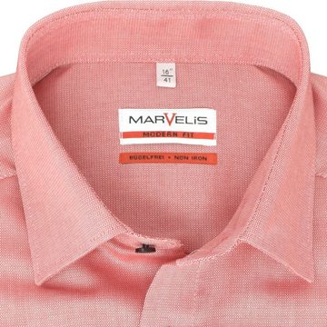 MARVELIS Kurzarmhemd Kurzarmhemd - Modern Fit - Einfarbig - Rot