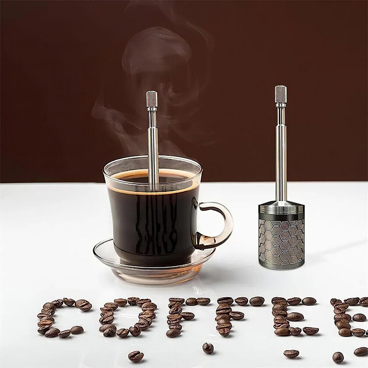 yozhiqu Handfilter Push-Kaffeefilter aus Edelstahl, Moderner und einfacher Push-Kaffeefilter aus Edelstahl 304