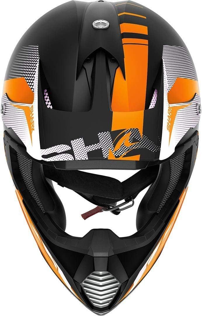 SHARK HELMETS Motorradhelm Shark Crosshelm Varial Anger KOW, Schwarz Anthrazit Orange, Größe M