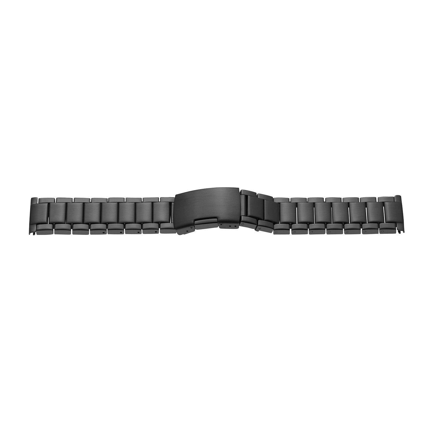 Selva Technik Uhrenarmband Metallband Edelstahl 20mm schwarz PVD, poliert/mattiert