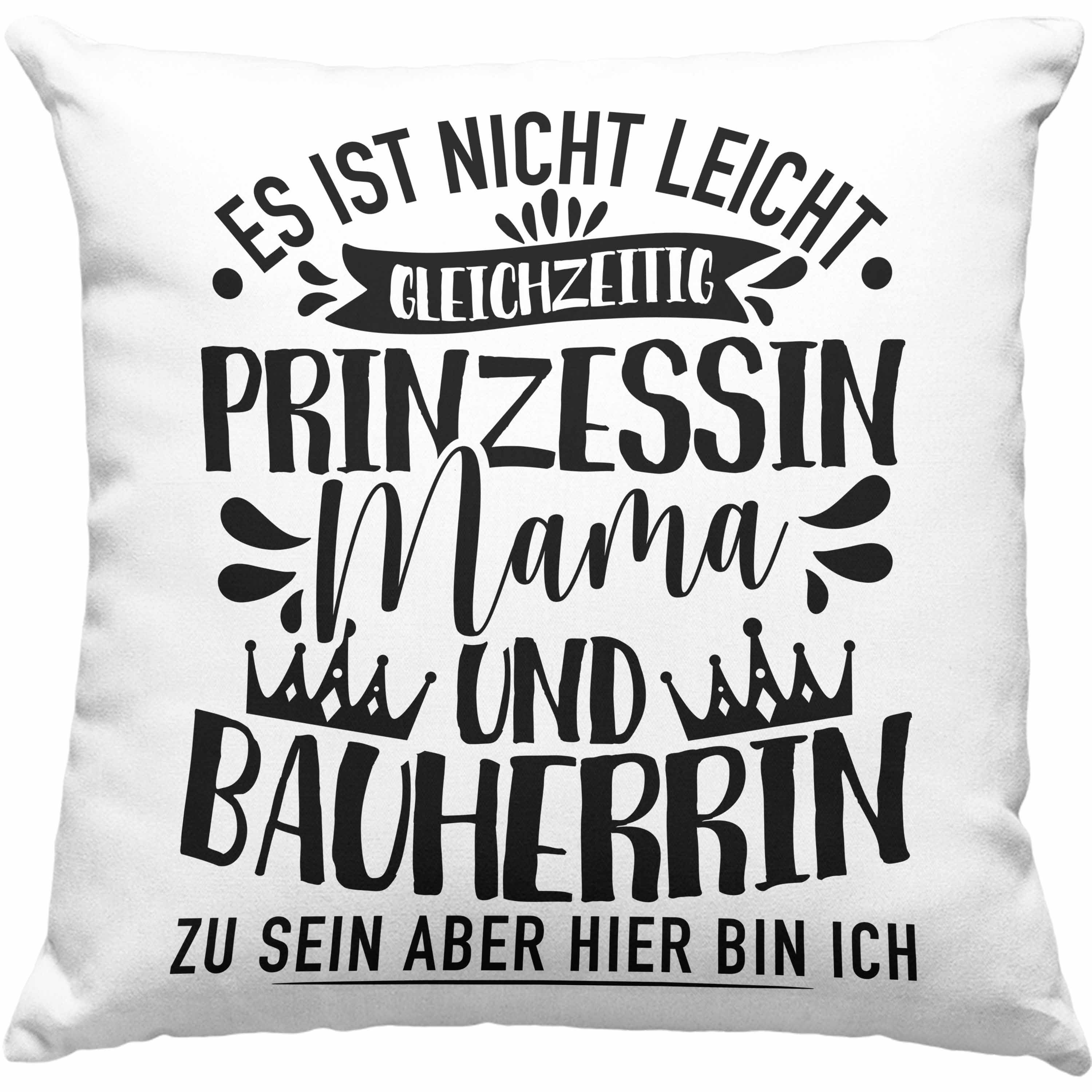 Trendation Dekokissen Trendation - Bauherrin Kissen Mama Geschenk Spruch Frauen Bauherrin Geschenkidee Dekokissen mit Füllung 40x40 Blau