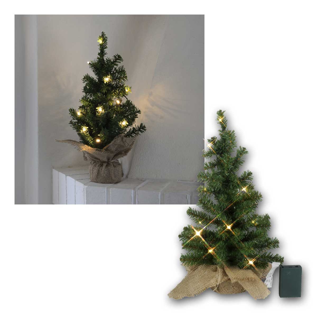 STAR TRADING Künstlicher Weihnachtsbaum Tannenbaum "Toppy" 45cm 10 LED ww, Batterie Timer