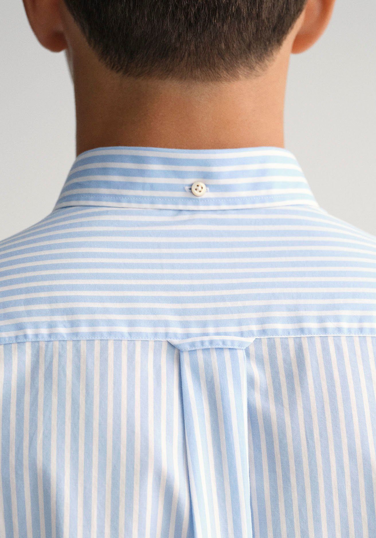 Gant Langarmhemd THE BROADCLOTH STRIPE blue capri Brust auf der Logostickerei mit REG