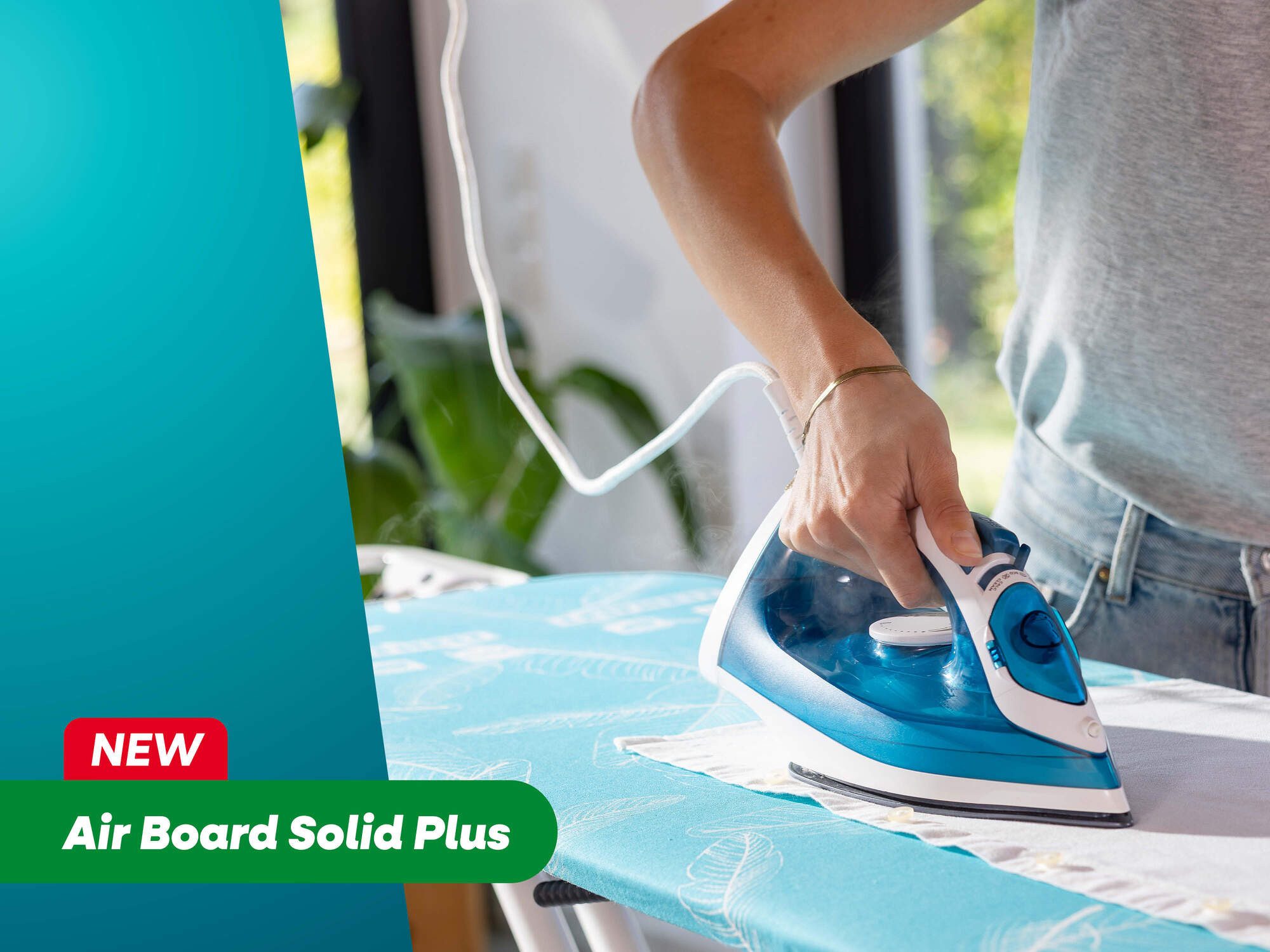 Leifheit Bügelbrett Bügeltisch Air Board M Solid Plus, Bügelfläche 38.0x120.0 cm, Zwei-Seiten-Bügeleffekt, Bügelfläche 120 x 38 cm, höhenverstellbar – Bild 4 von 5