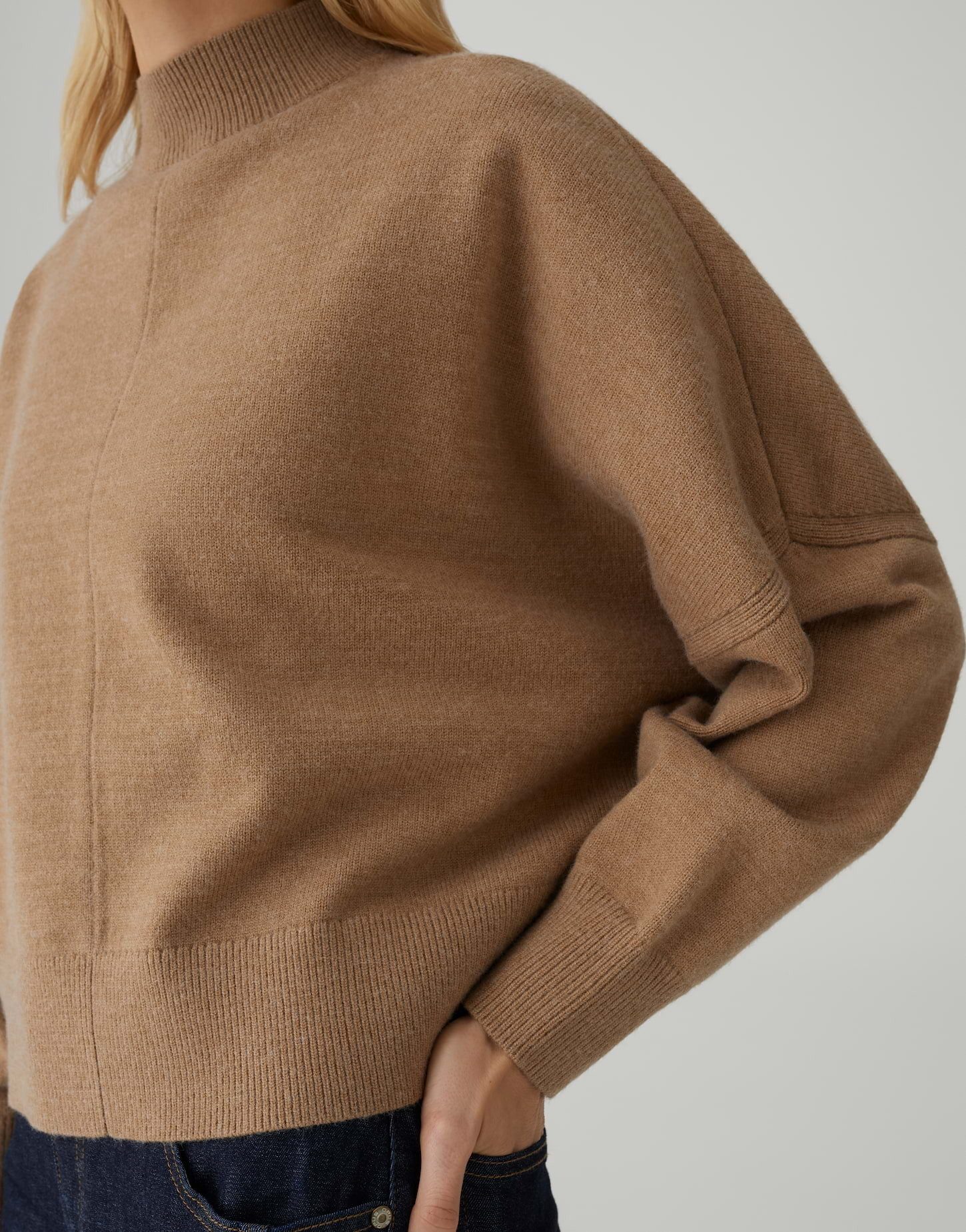 OPUS Strickpullover PILAS im Fledermausstil Lockere Passform, schmal zulaufend, überschnittene Schulter