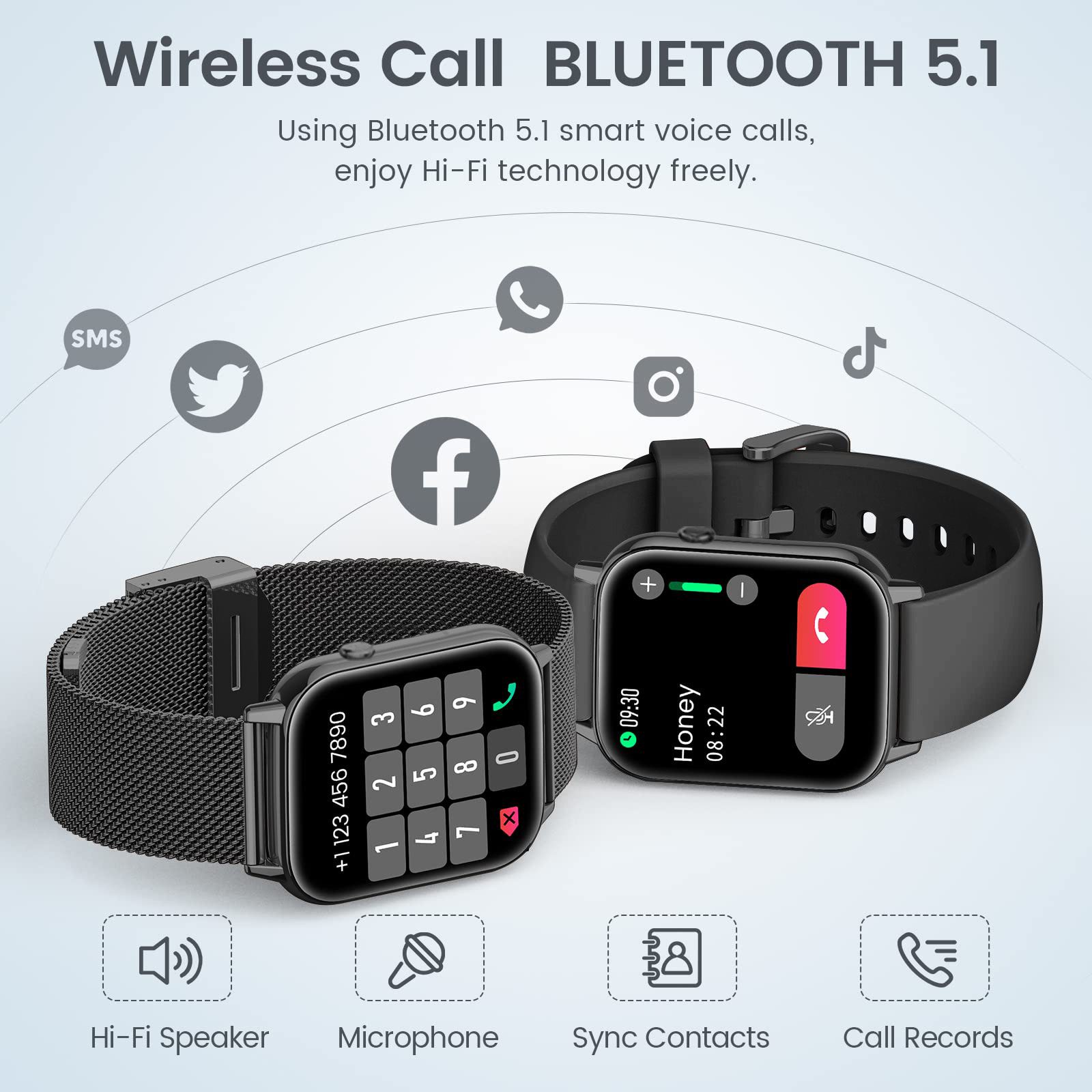 ibettertec 2026 Neues Smartwatch Damen Herren mit Telefonfunktion, Smartwatch Smartwatch (1.85'' HD Fitnessuhr,Smart Watch for Women mit 200+ Sportmodi,Fitness Tracker mit Herzfrequenz,SpO2,Schrittzähler & Schlafmonitor,IP68 für iOS Android cm)