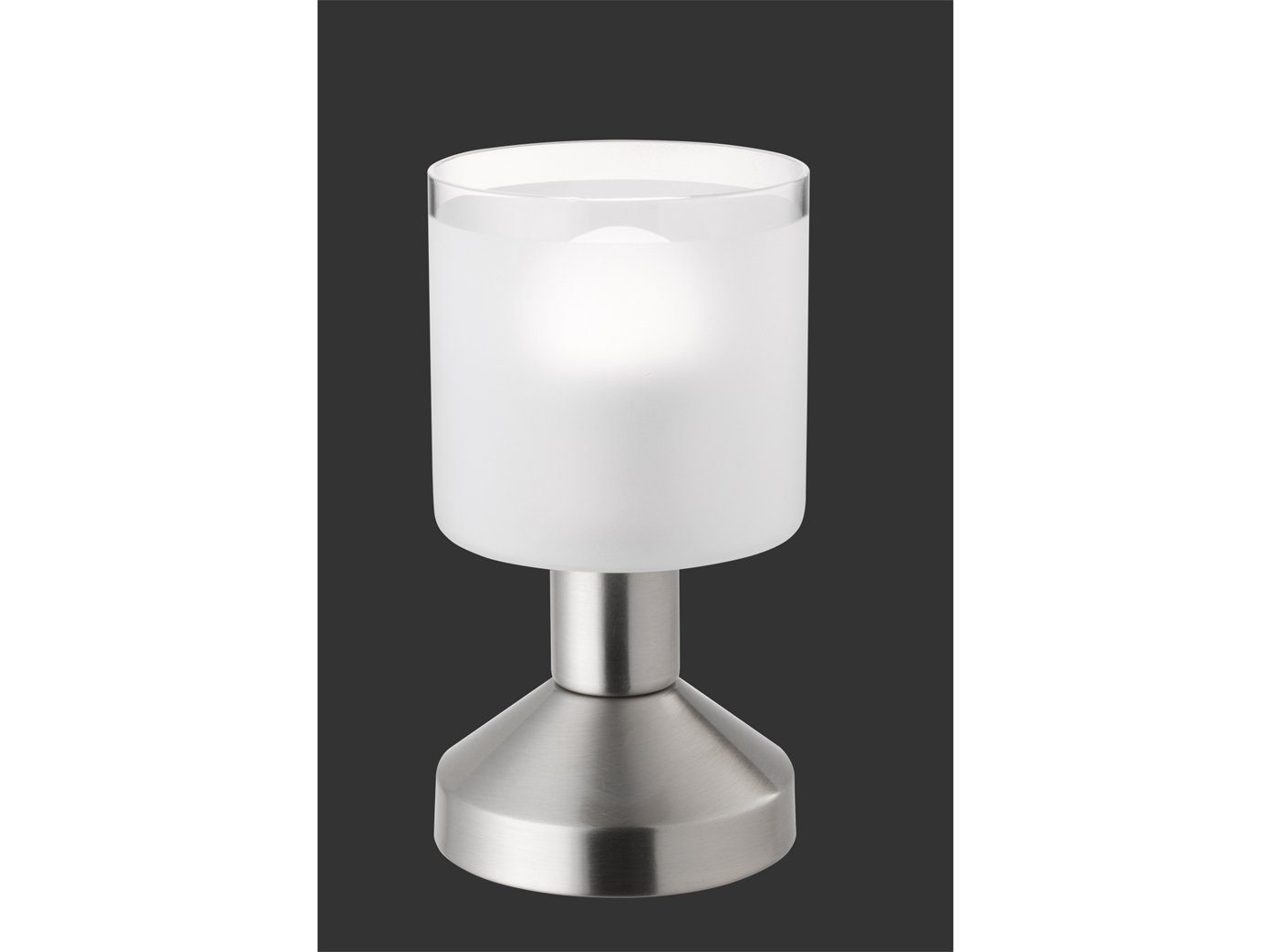 meineWunschleuchte LED weiß LED für mit H: kleine Silber Glas touch Fensterbank, wechselbar, Lampenschirm Lampe 17cm Warmweiß, Nachttischlampe
