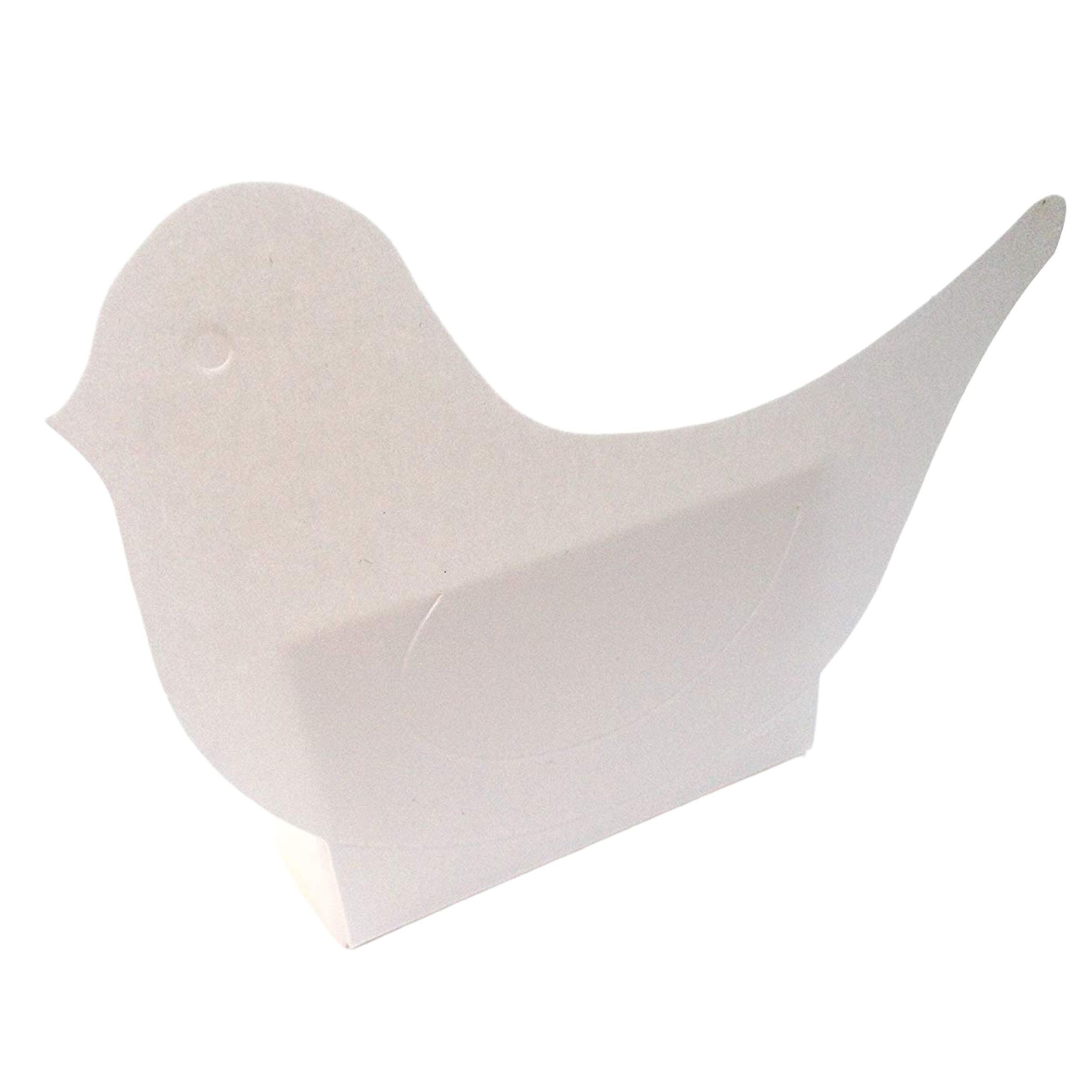 DekoTown Papierdekoration Gastgeschenk Kartonage Taube Vogel Cremeweiß 9 cm, 10 St. | Partydekoration