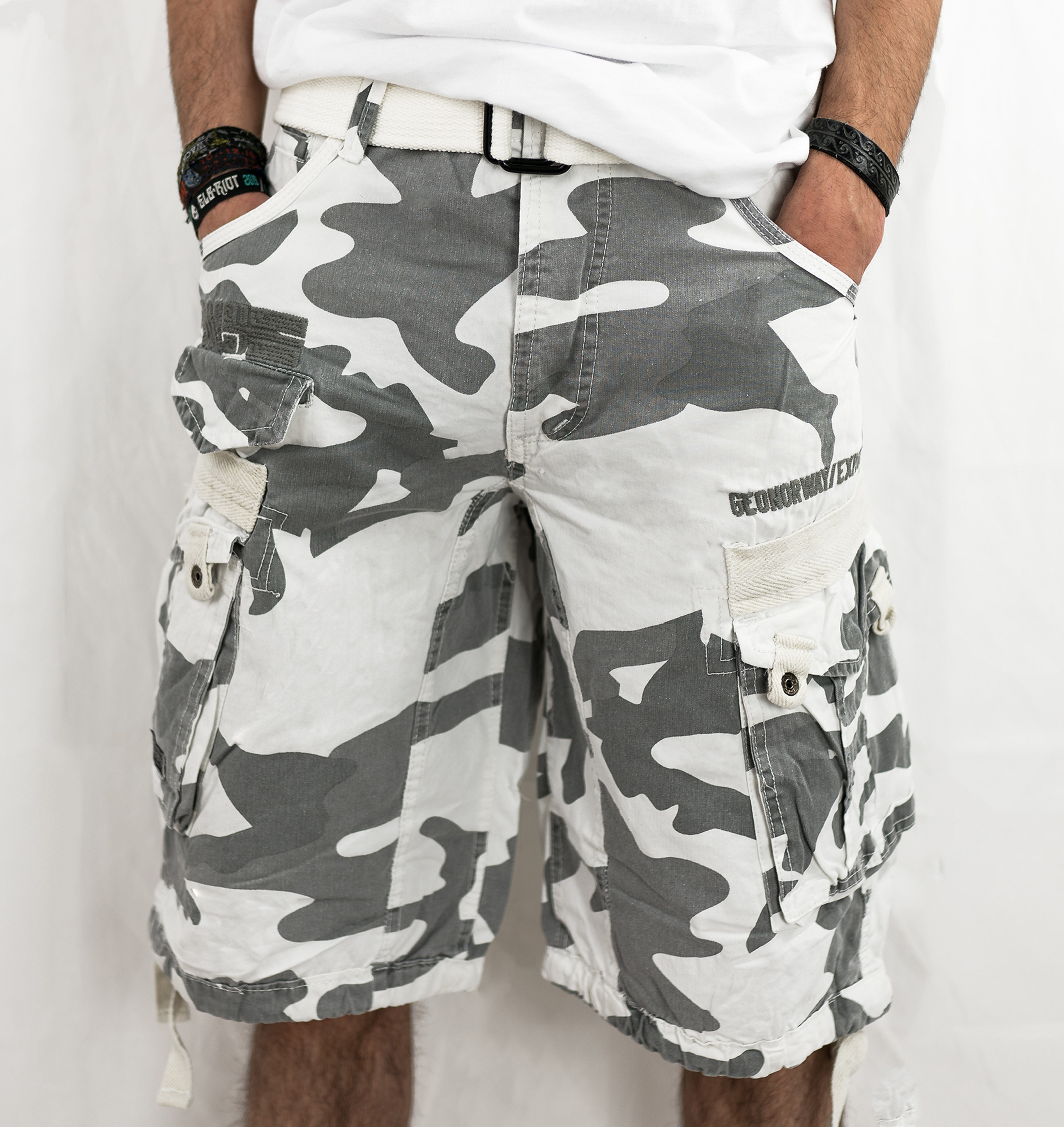 Geographical Norway Cargoshorts kurze Hose aus Baumwolle, Sommer-Bermuda (1-tlg) Herrenshorts mit Gürtel Größe S bis 5XL