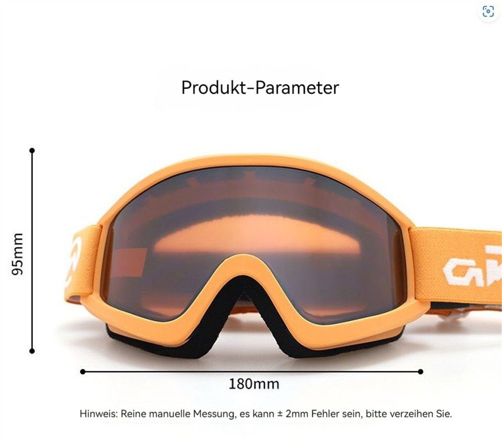 UV Skibrille mit Dekorative praktischer Schutzbrille Erwachsene, UV-Schutz, Anti-Beschlag-Beschichtung Schutz, rot Winter Snowboardbrille, (1-St), Skibrille