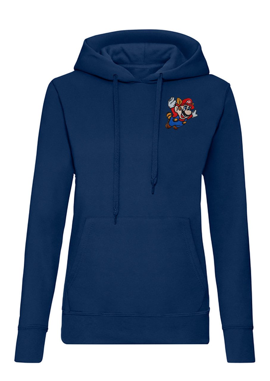 Blondie & Brownie Hoodie Frauen Hoodie MarioFlighPatch Gaming Retro Freizeitlook Baumwolle Set (Einzelartikel) Mario Fligh Patch D Hoodie Urban