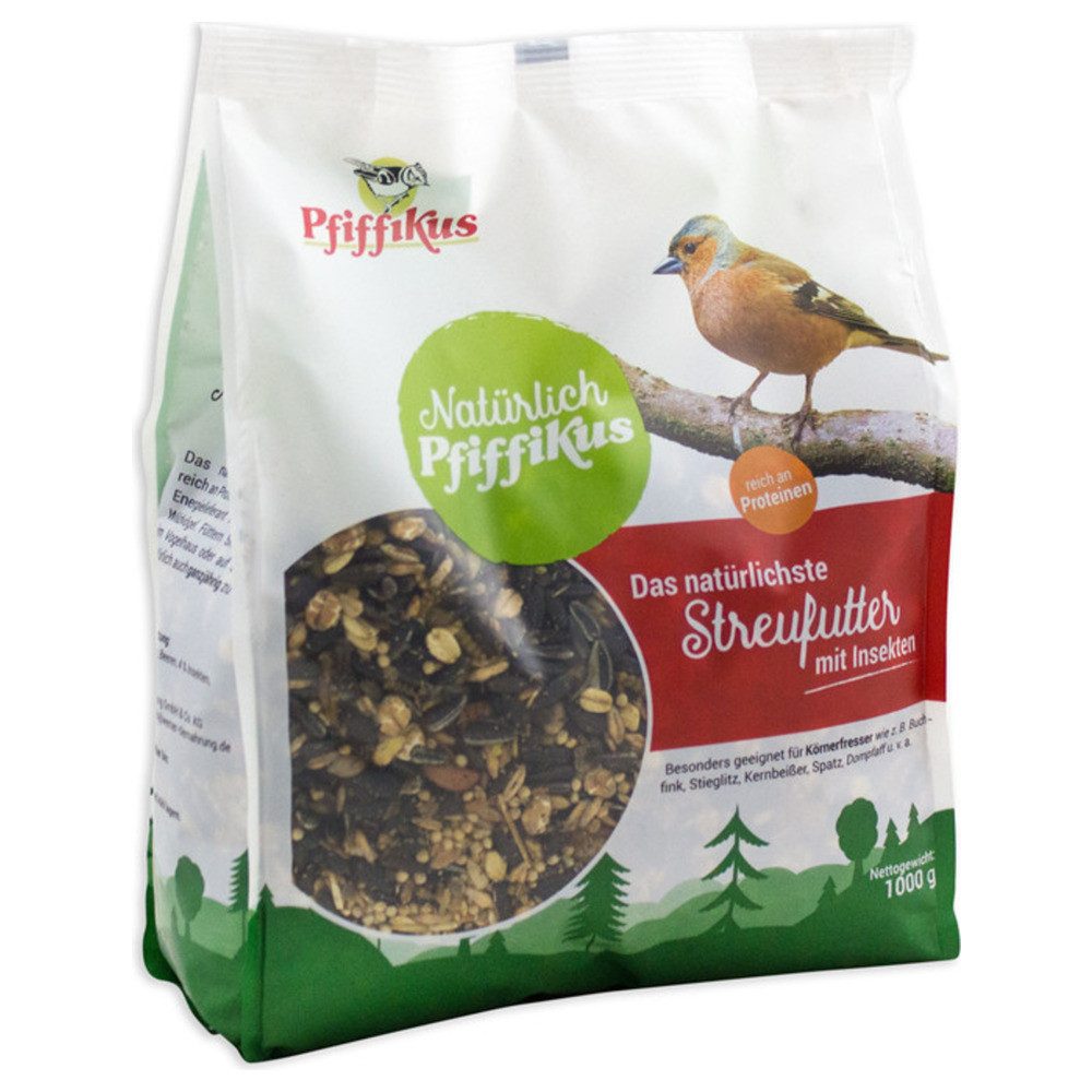Pfiffikus Natürlich Streufutter mit Insekten 1 kg - 5 Stück, für: Vogel