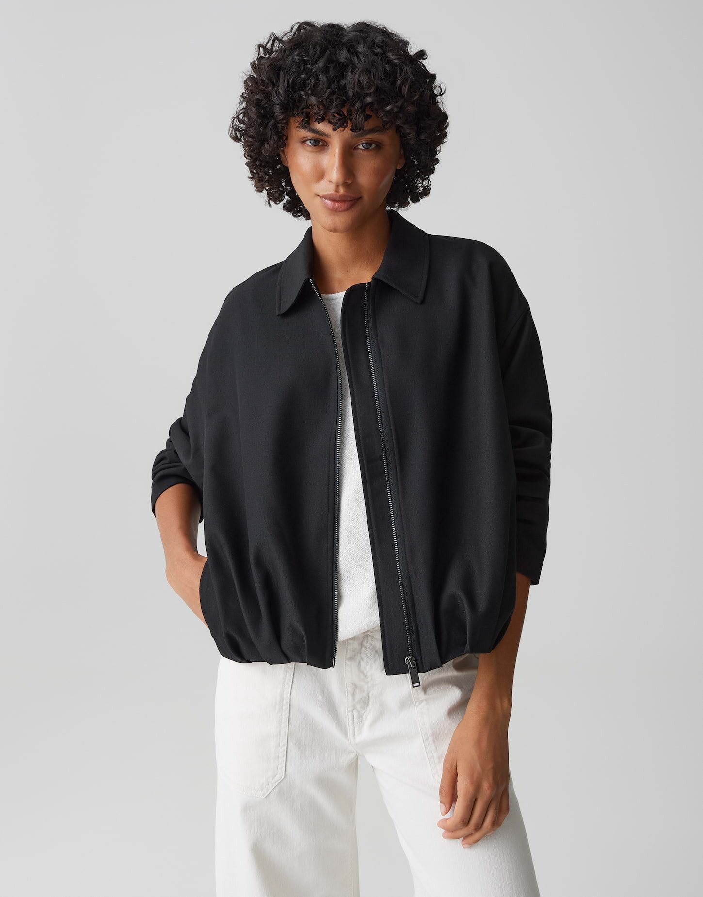 OPUS Jackenblazer JELANI Regular aus feinem Twill lockere Passform, glatter Griff