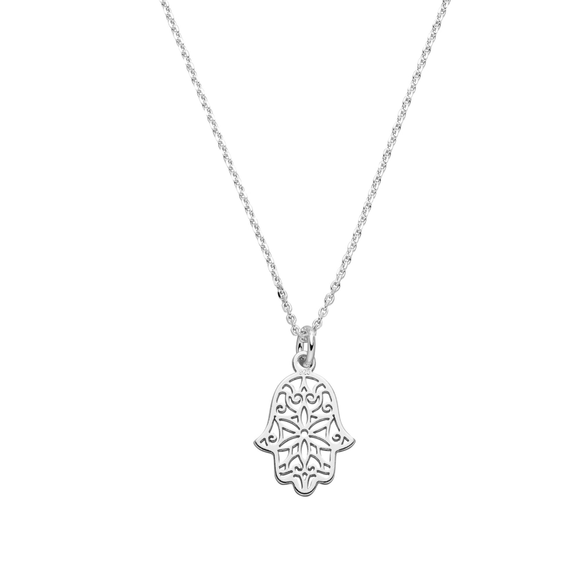 SCHOSCHON Kette mit Anhänger Hamsa (Symbolschmuck, Hand der Fatima), Damenschmuck