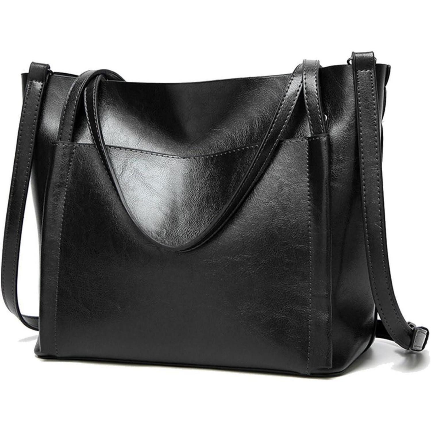 Shopper Damen Groß Shopper Tasche aus PU-Leder mit Schulterriemen