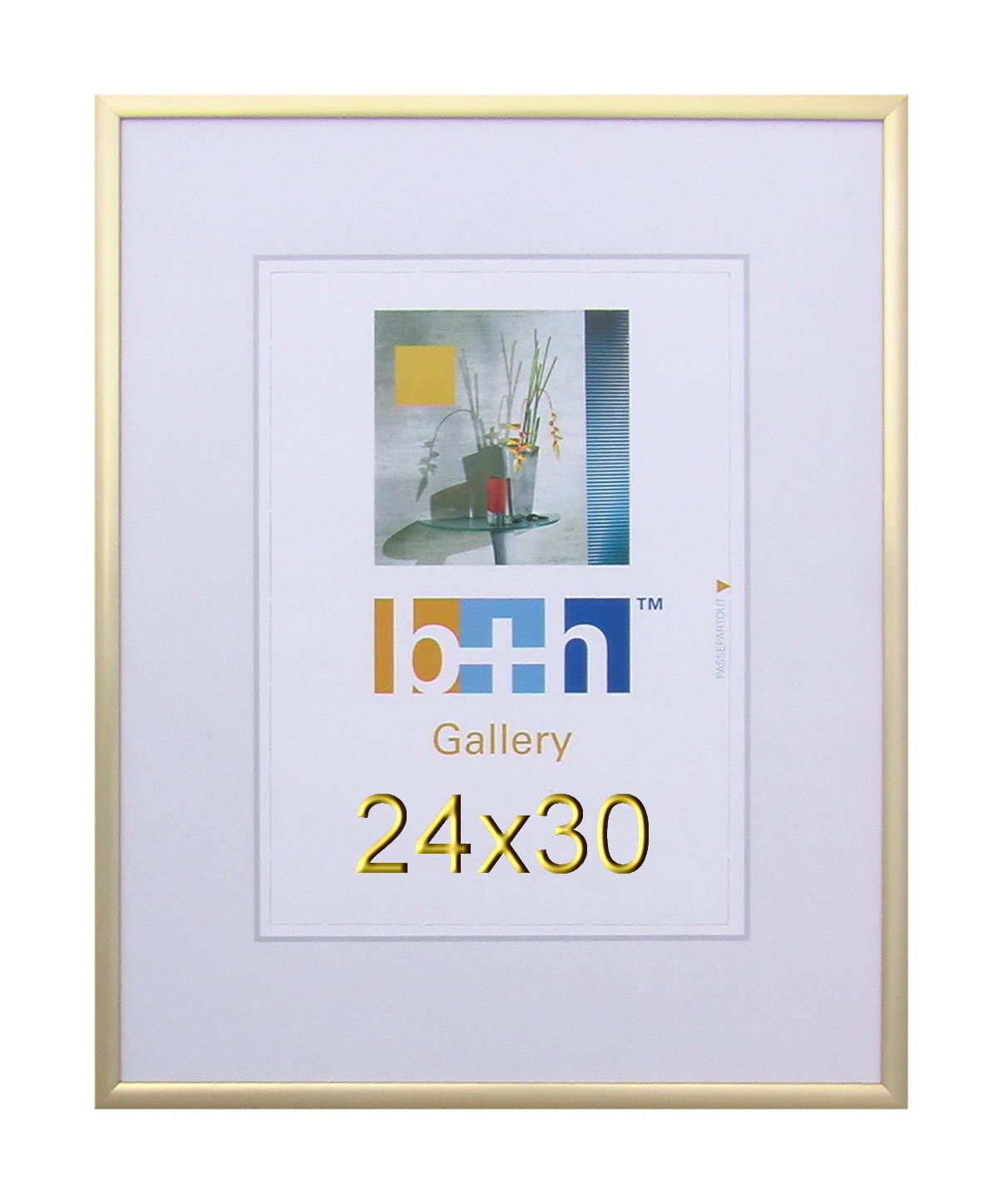 Oslo MasterLine Рамки Fotorahmen Puzzlerahmen Aluminium Glasscheibe schmal Hoch- Querformat, 24x30 gold matt Alu, Echtglas
