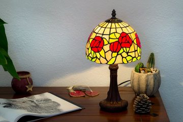 BIRENDY Stehlampe Birendy Tischlampe Tiffany Style Rosen Tiff149 Motiv Lampe