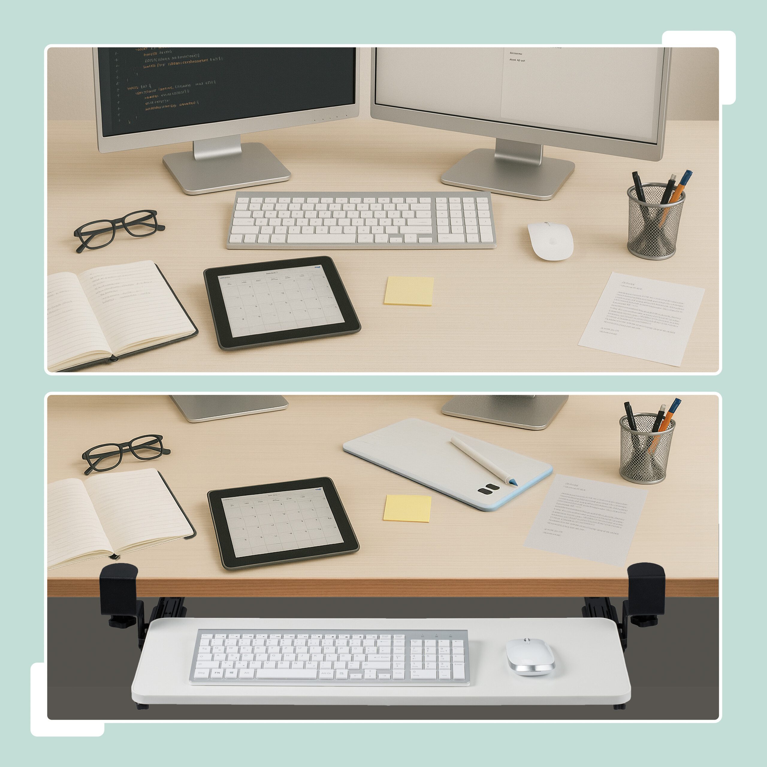 relaxdays Schreibtischaufsatz Ausziehbare Tastaturablage zum Klemmen, günstig online kaufen