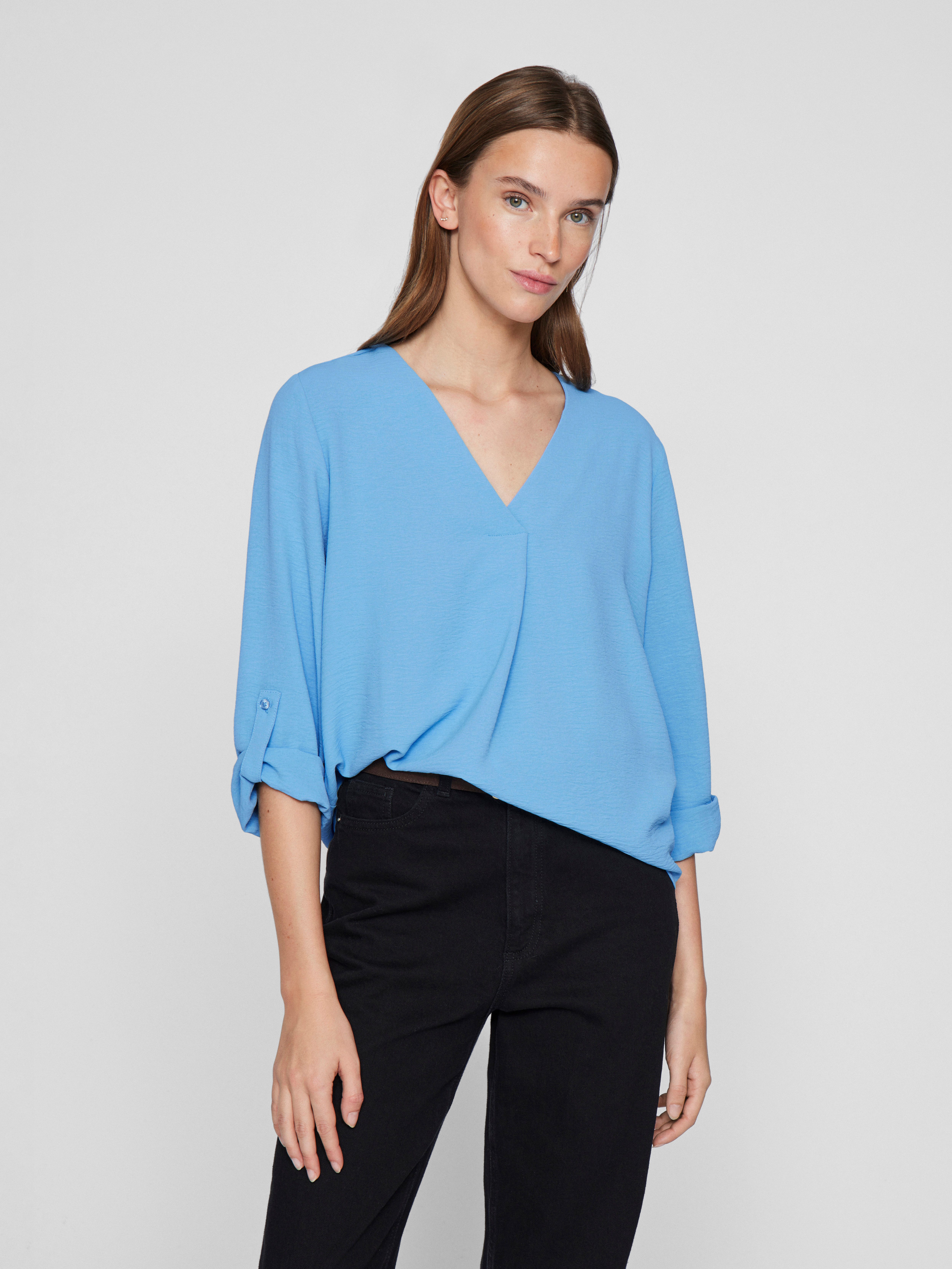 Vila Blusenshirt VIJOSA 3/4 V-NECK TOP günstig online kaufen