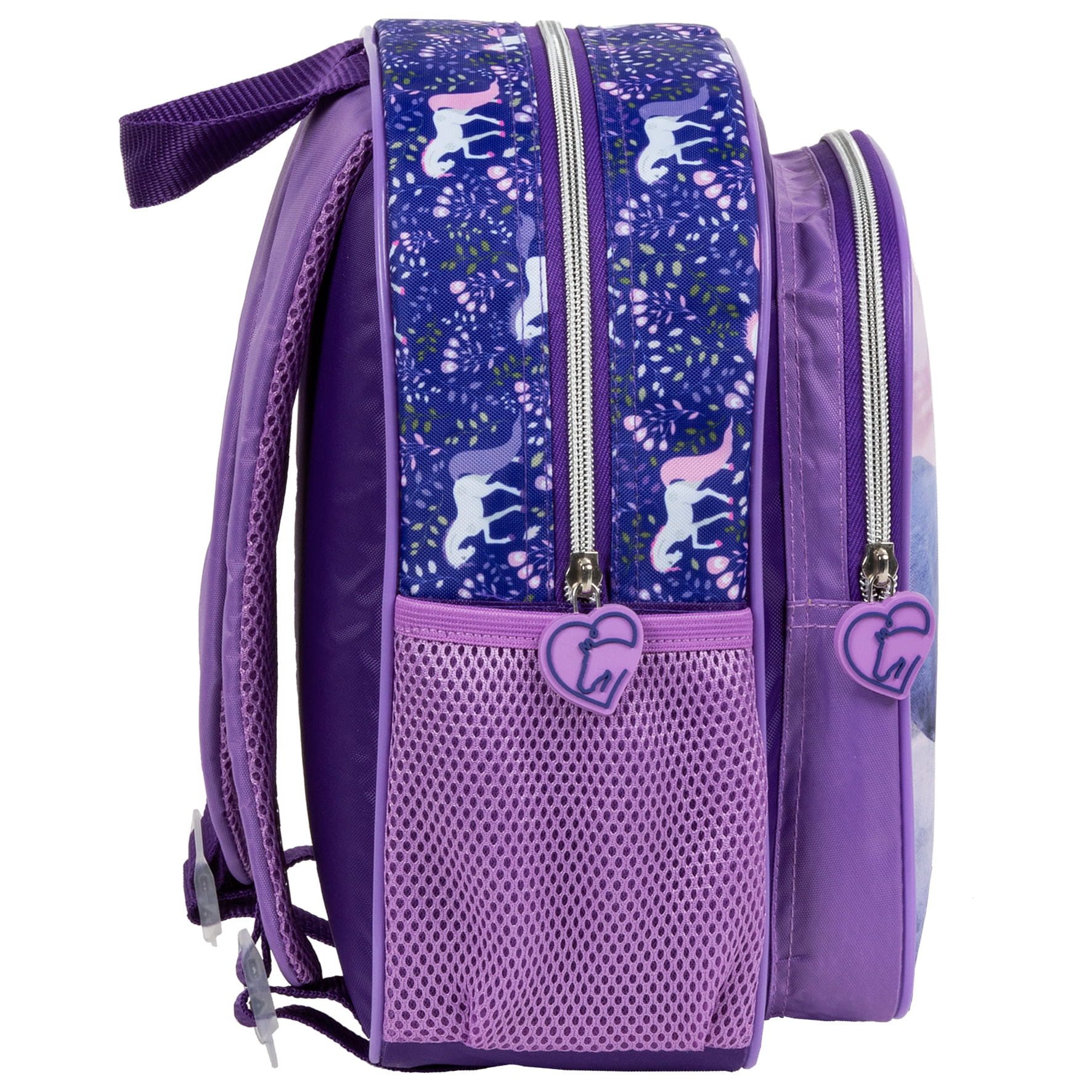 DERFORM Kinderrucksack Pferde Pony Rucksack ca. 30 cm Kindergarten Tasche Pferd lila (1-tlg)
