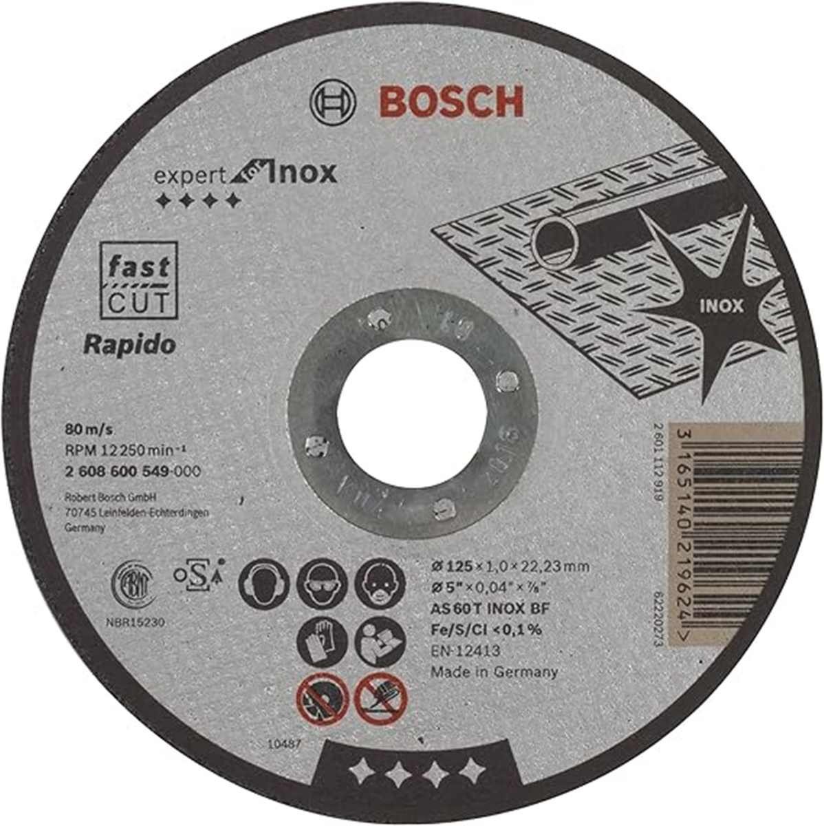 BOSCH Bohrfutter Bosch Trennscheibe AS 60 T INOX BF 125 mm x 1 mm Expert for Metal