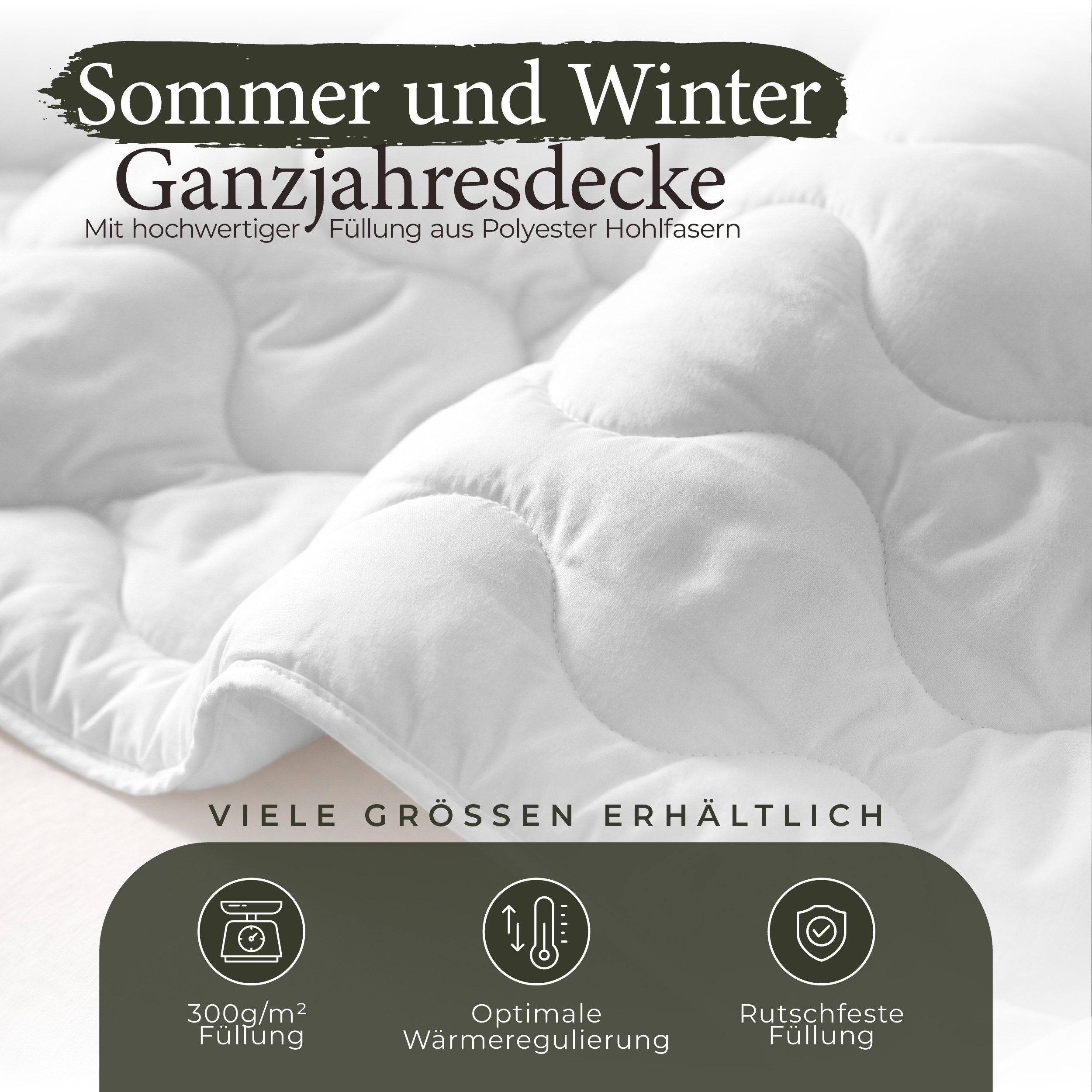 Gentle North Microfaserbettdecke + Kopfkissen Bettdecke & Kopfkissen - 2-Set Kopfkissen - Ganzjahresdecke, Füllung: 100% Polyester, Reißverschluss beim Kissen - – Bild 5 von 5