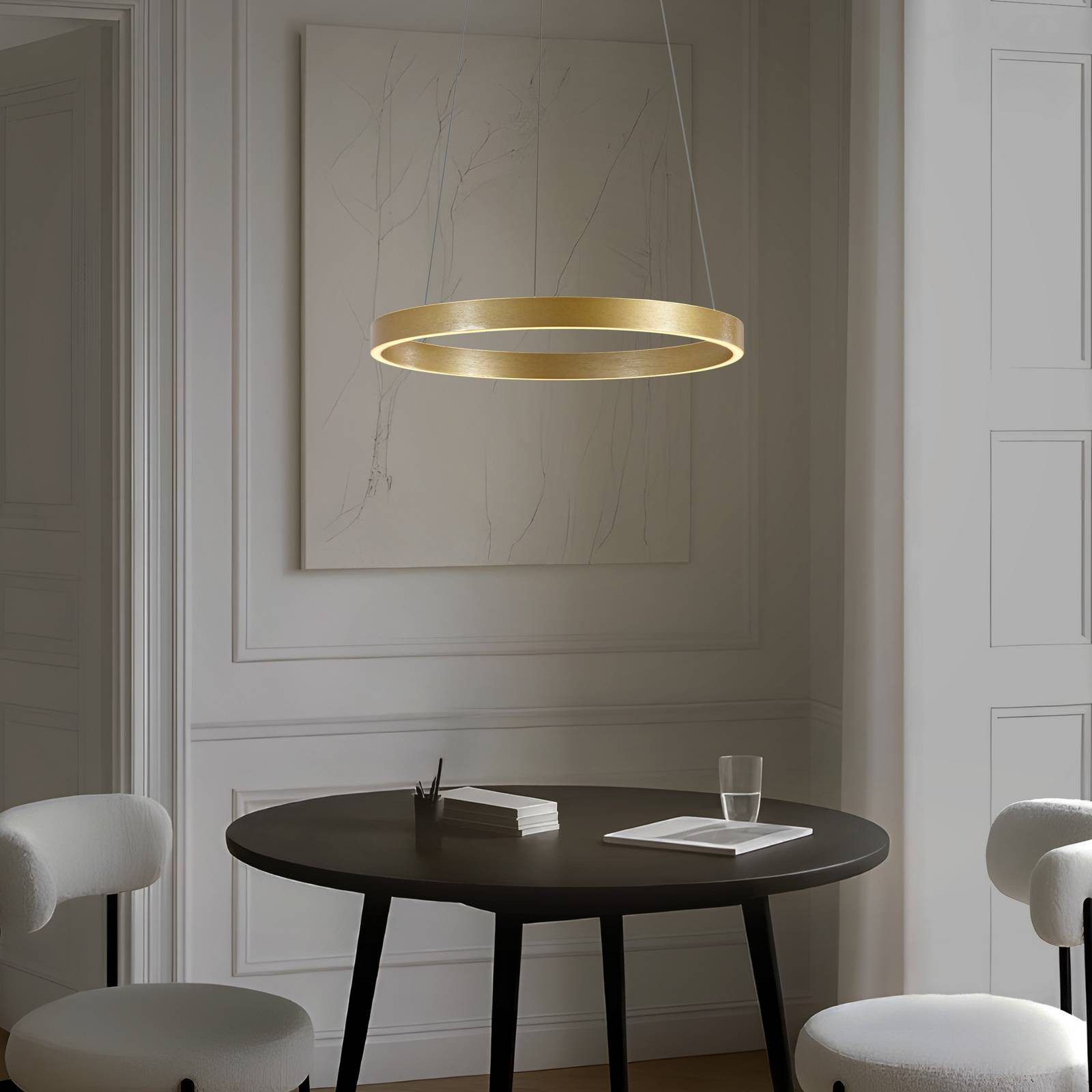 Lucande Hängeleuchte Yonam, LED, Metall, Gold / Messing Farbwechsel warmweiß / tageslicht IP20, Farbwechsel warmweiß / tageslicht